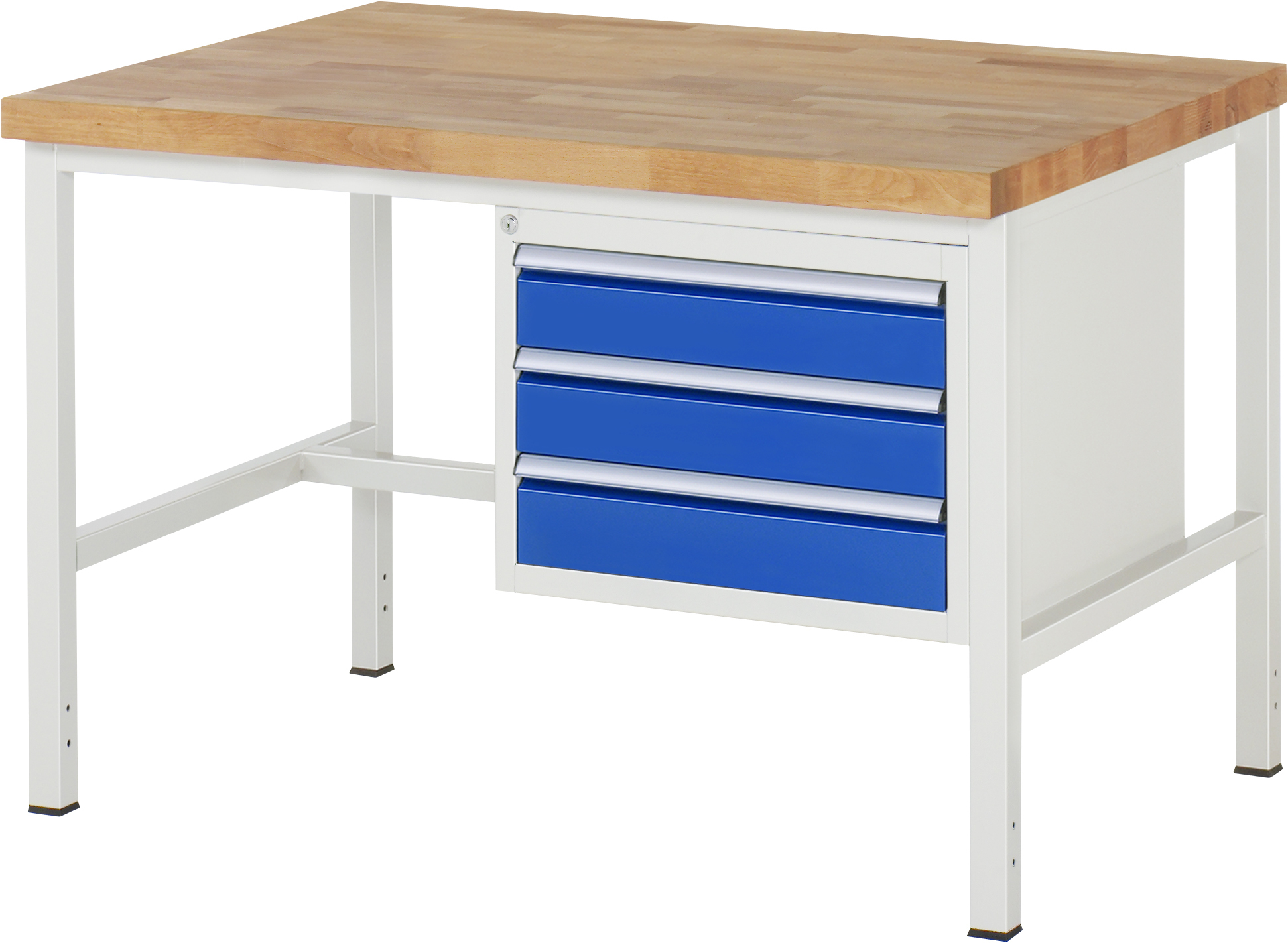 Werkbank Modell 8127, B 1250xT 900xH 840mm, Buche-Massiv-Platte 40mm
