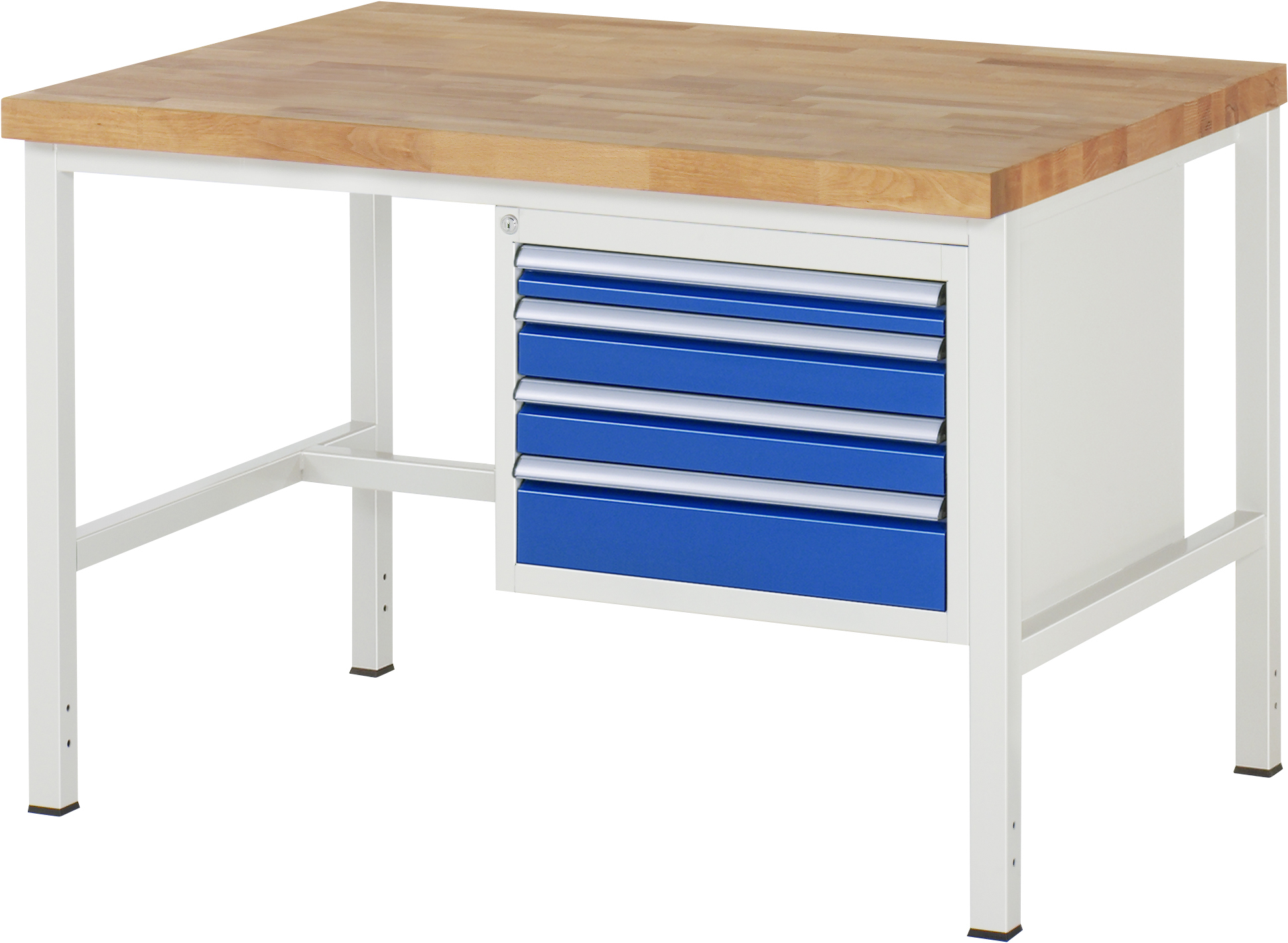 Werkbank Modell 8132, B 1250xT 900xH 840mm, Buche-Massiv-Platte 40mm