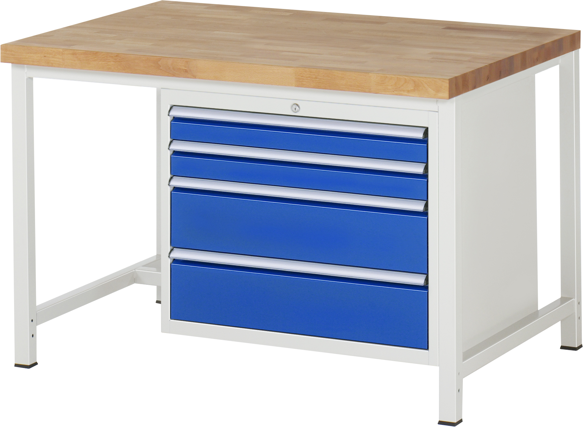 Werkbank Modell 8261, B 1250xT 900xH 840mm, Buche-Massiv-Platte 40mm