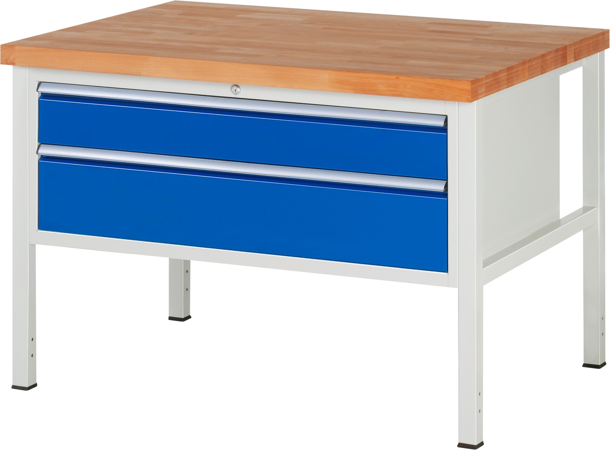 Werkbank Modell 8323, B 1250xT 900xH 840mm, Buche-Massiv-Platte 40mm