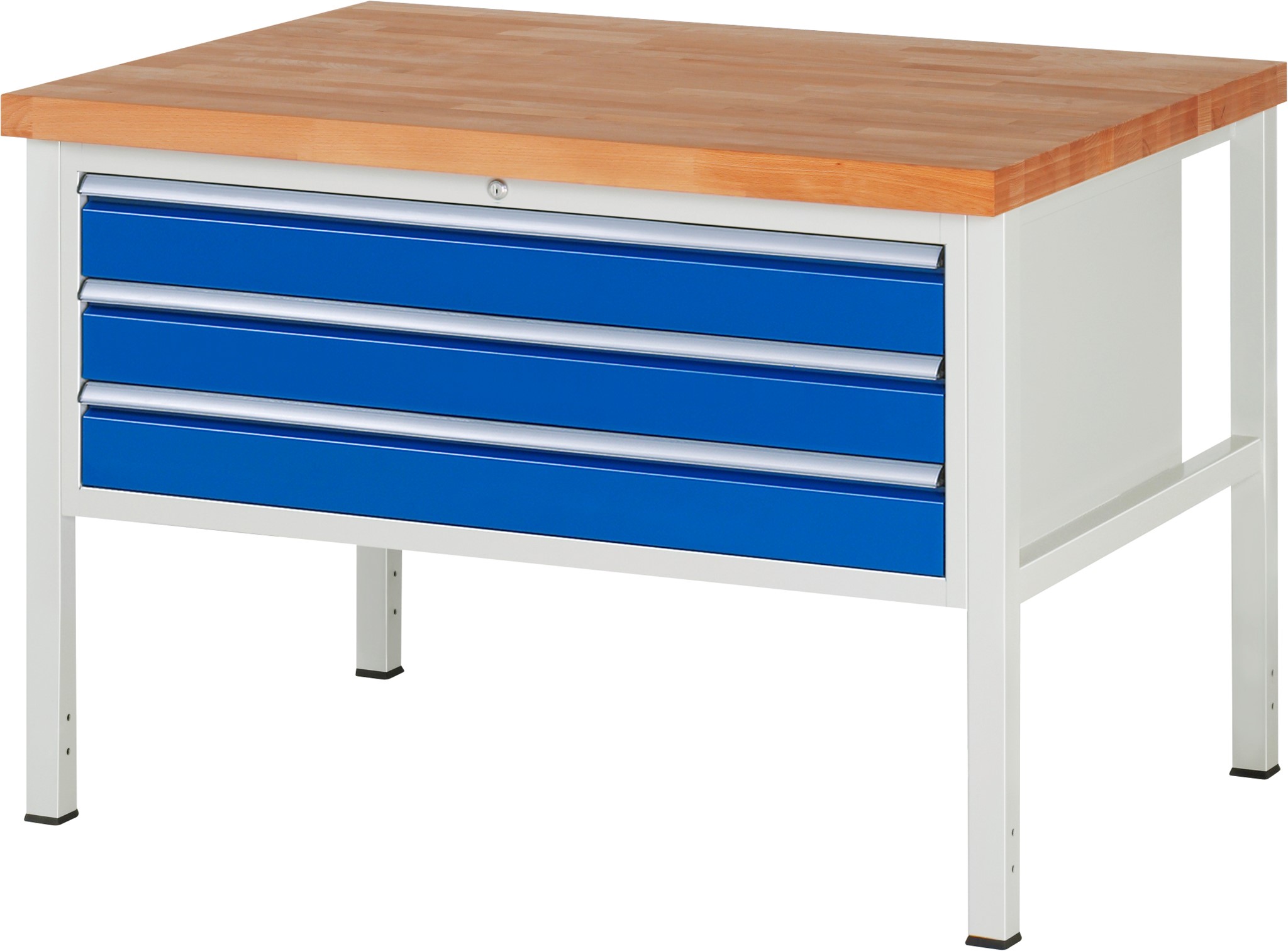 Werkbank Modell 8327, B 1250xT 900xH 840mm, Buche-Massiv-Platte 40mm