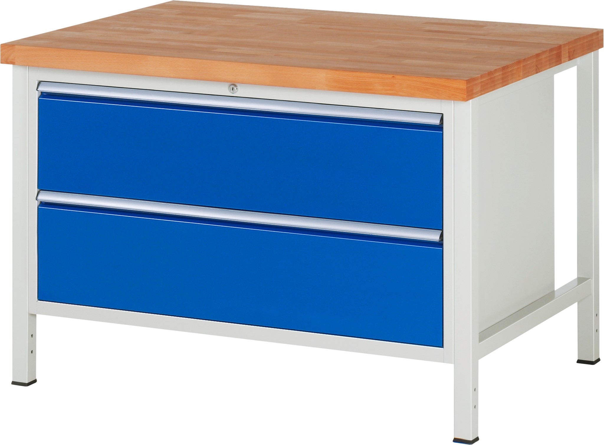 Werkbank Modell 8355, B 1250xT 900xH 840mm, Buche-Massiv-Platte 40mm