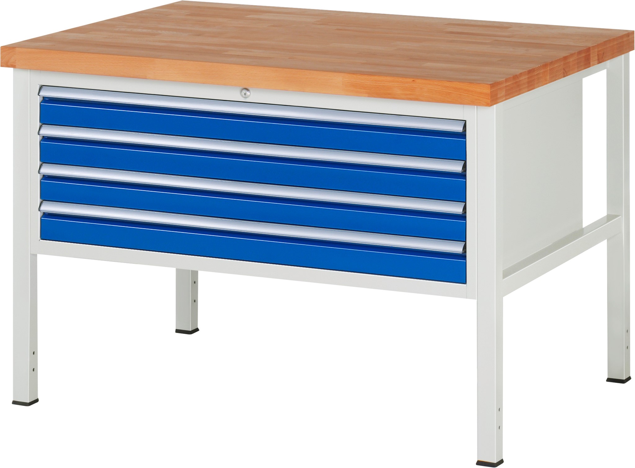 Werkbank Modell 8333, B 1250xT 900xH 840mm, Buche-Massiv-Platte 40mm