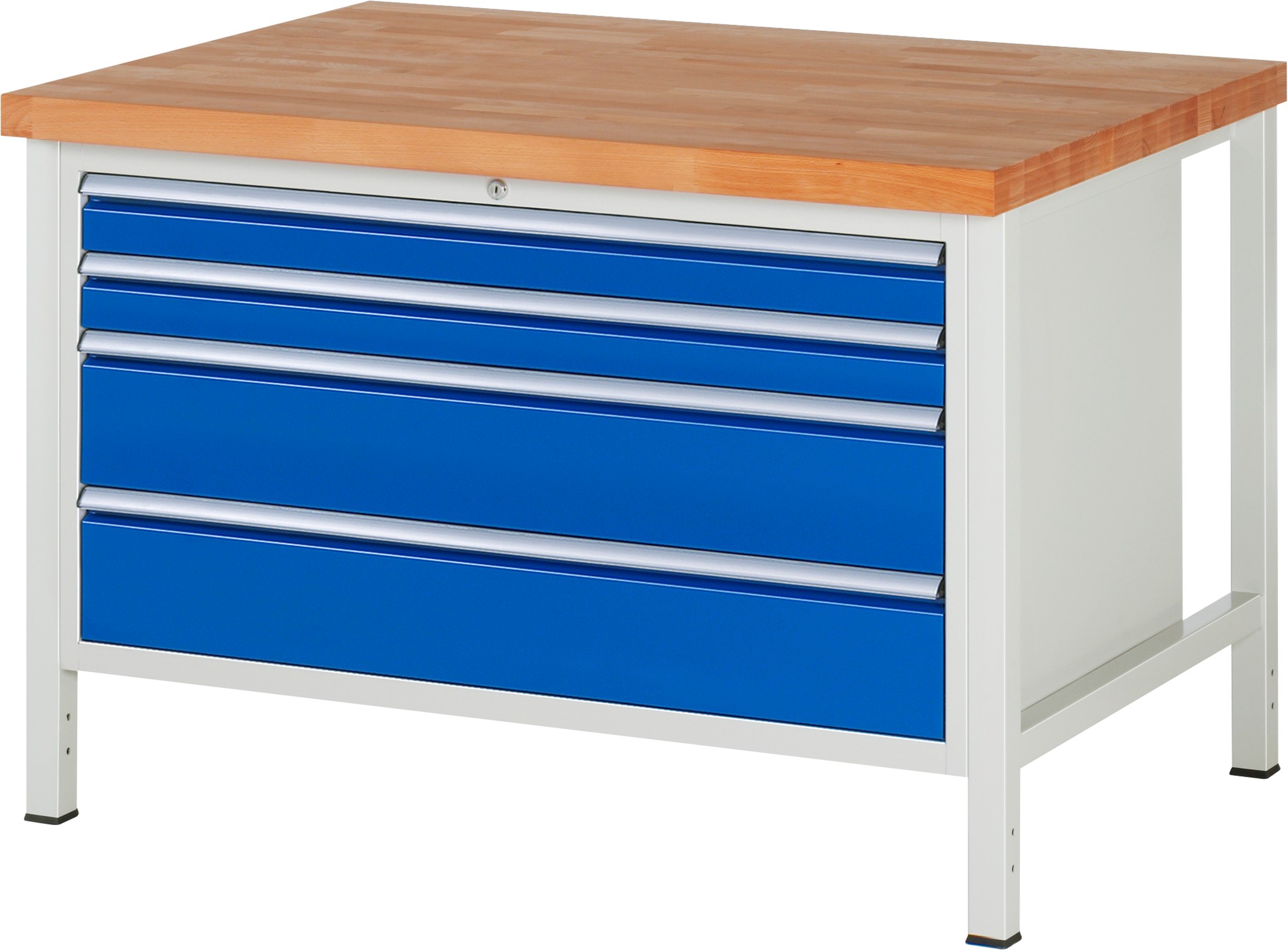 Werkbank Modell 8361, B 1250xT 900xH 840mm, Buche-Massiv-Platte 40mm