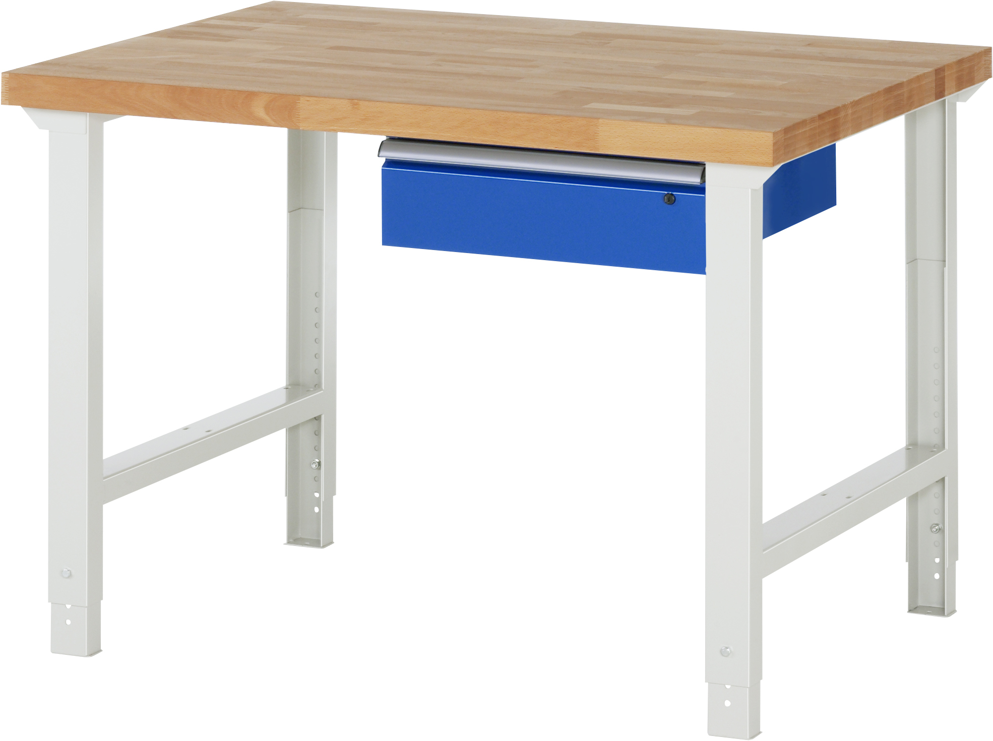 Werkbank Modell 7000, B 1250 x T 900 x H 790-1140 mm, Buche-Massiv-Platte 40 mm