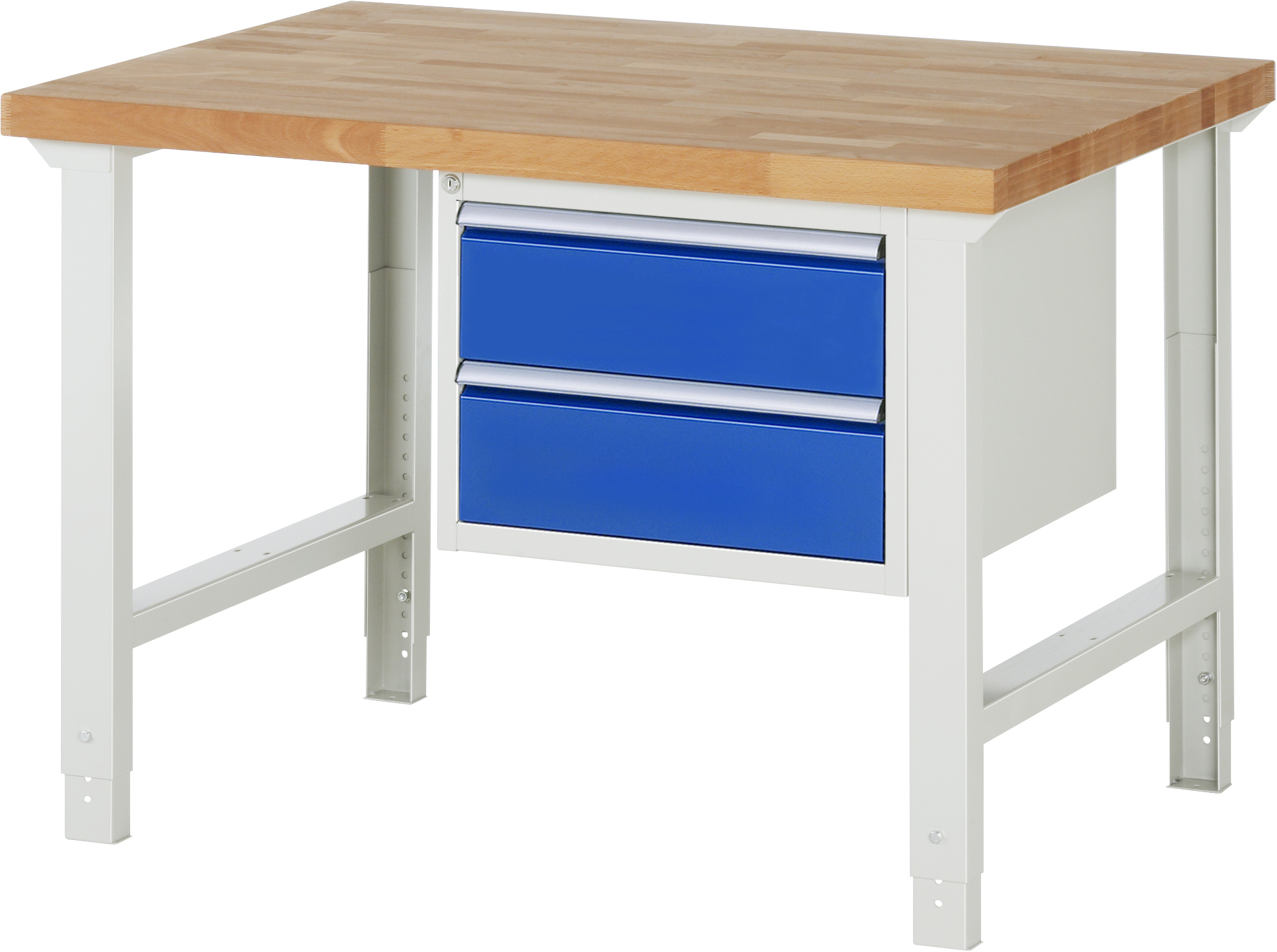 Werkbank Modell 7000, B 1250 x T 900 x H 790-1140 mm, Buche-Massiv-Platte 40 mm