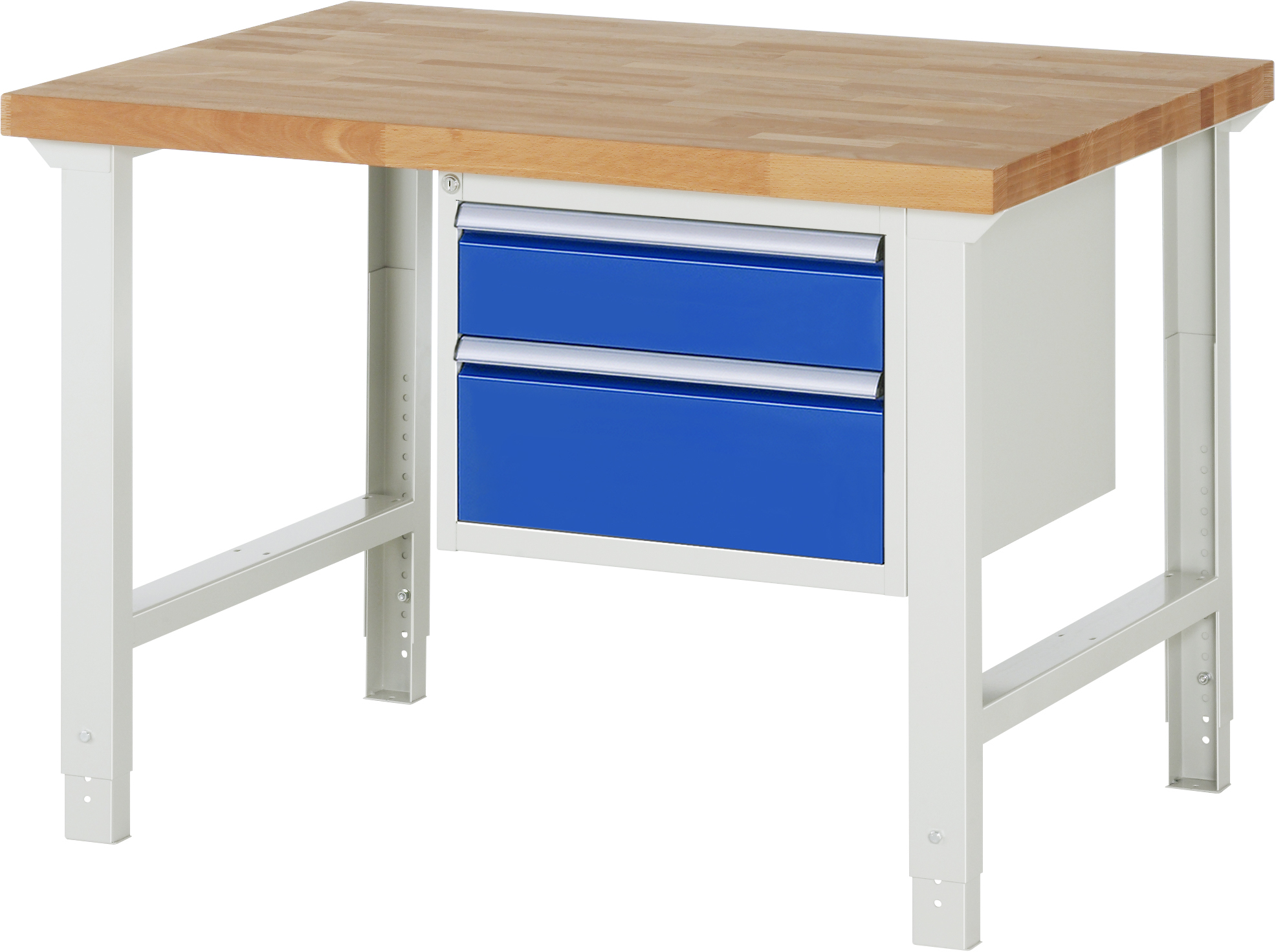 Werkbank Modell 7000, B 1250 x T 900 x H 790-1140 mm, Buche-Massiv-Platte 40 mm