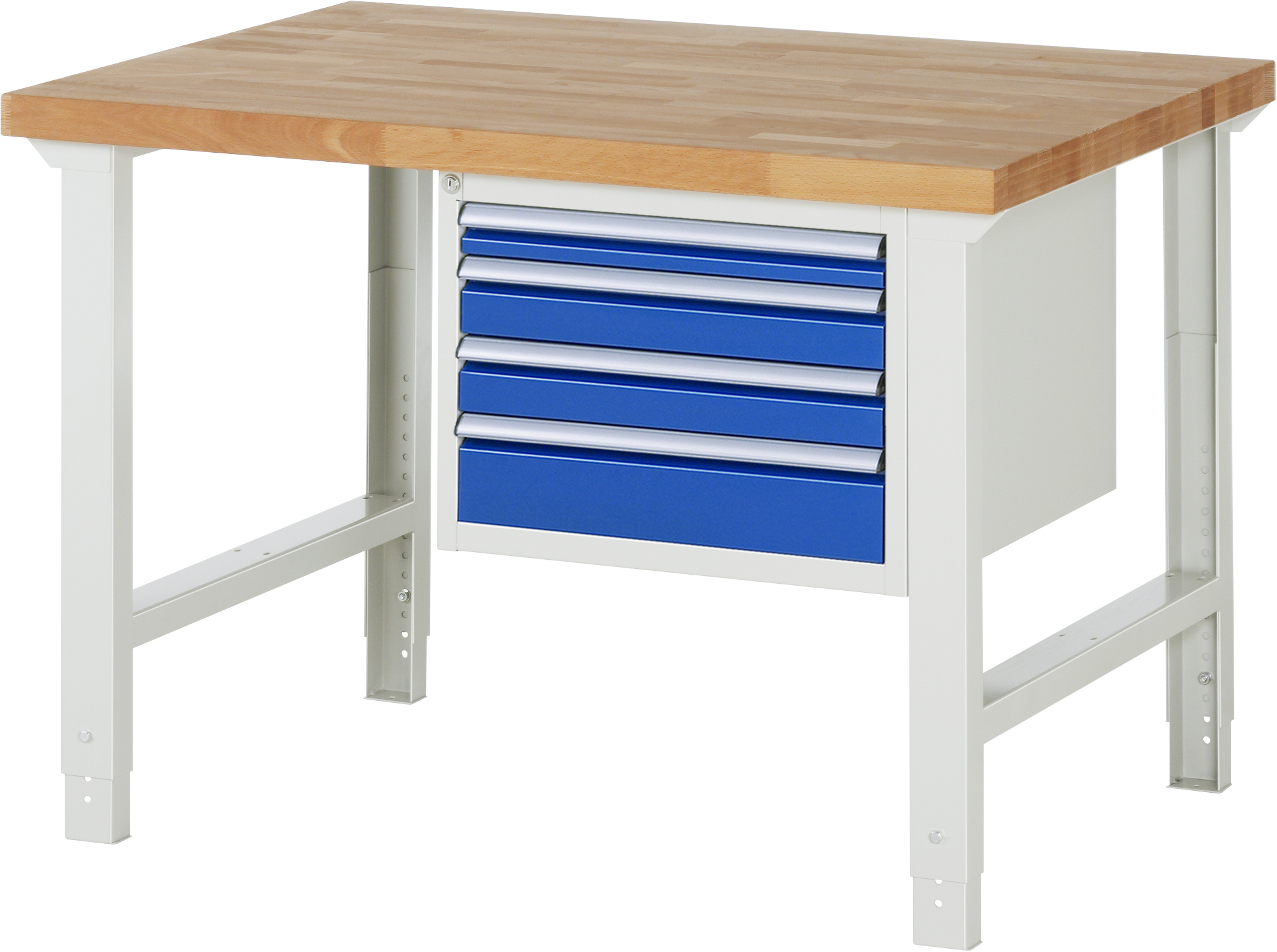 Werkbank Modell 7000, B 1250 x T 900 x H 790-1140 mm, Buche-Massiv-Platte 40 mm