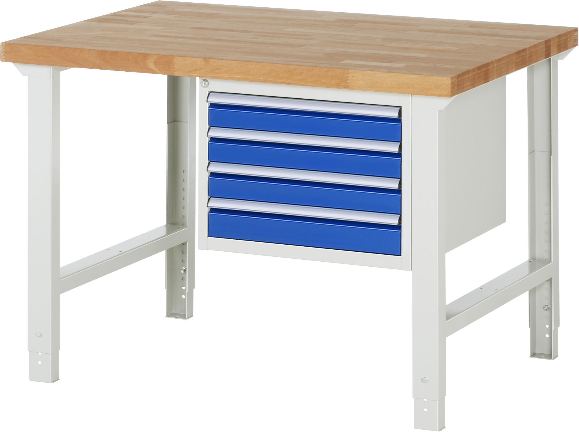 Werkbank Modell 7000, B 1250 x T 900 x H 790-1140 mm, Buche-Massiv-Platte 40 mm