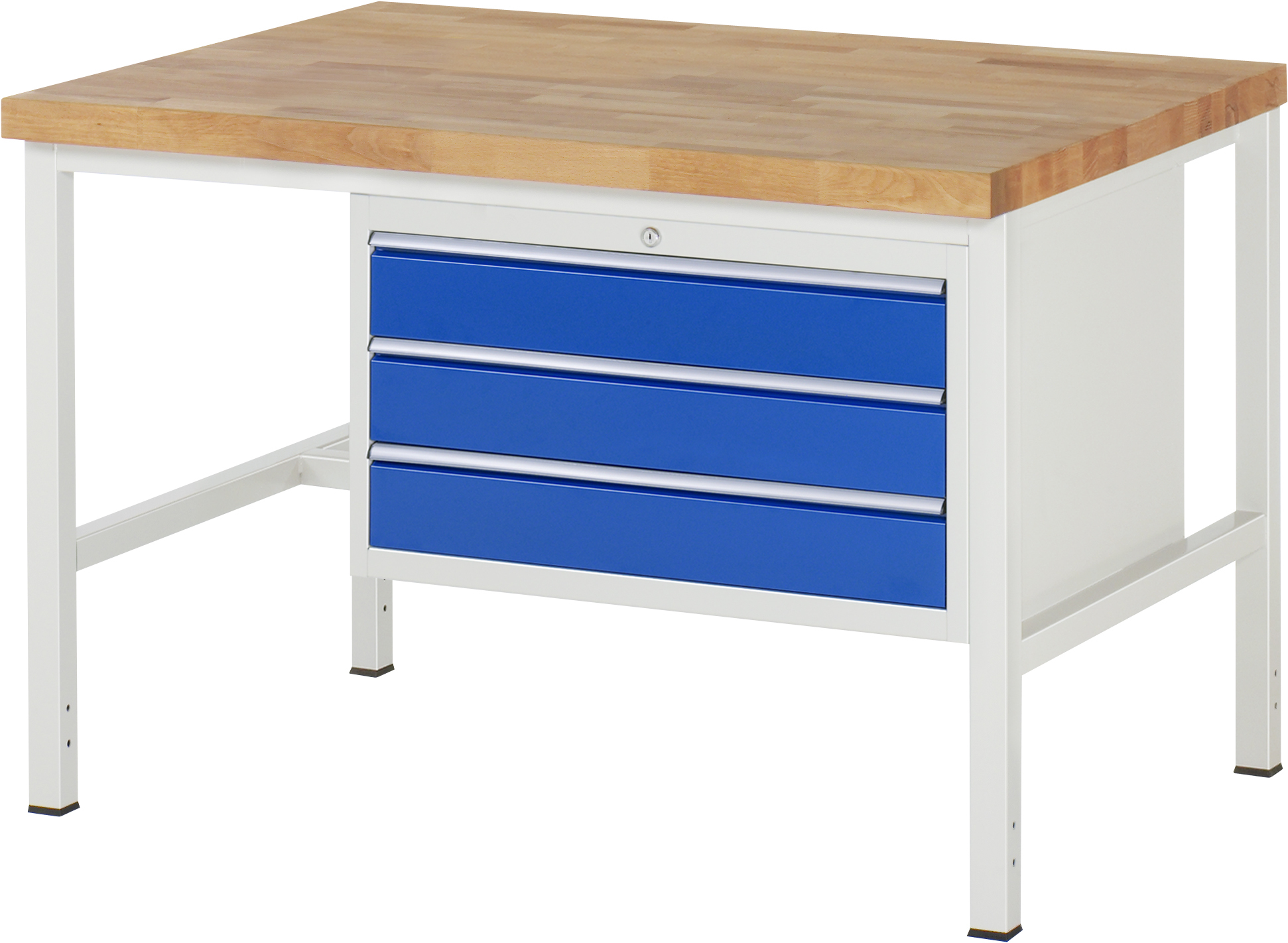 Werkbank Modell 8227, B 1250xT 900xH 840-1040mm, Buche-Massiv-Platte 40mm