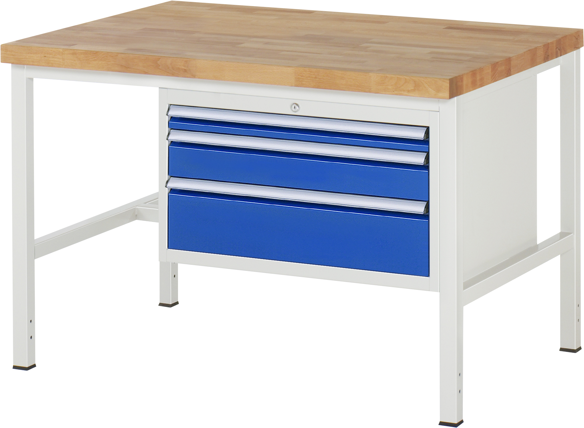 Werkbank Modell 8226, B 1250xT 900xH 840-1040mm, Buche-Massiv-Platte 40mm