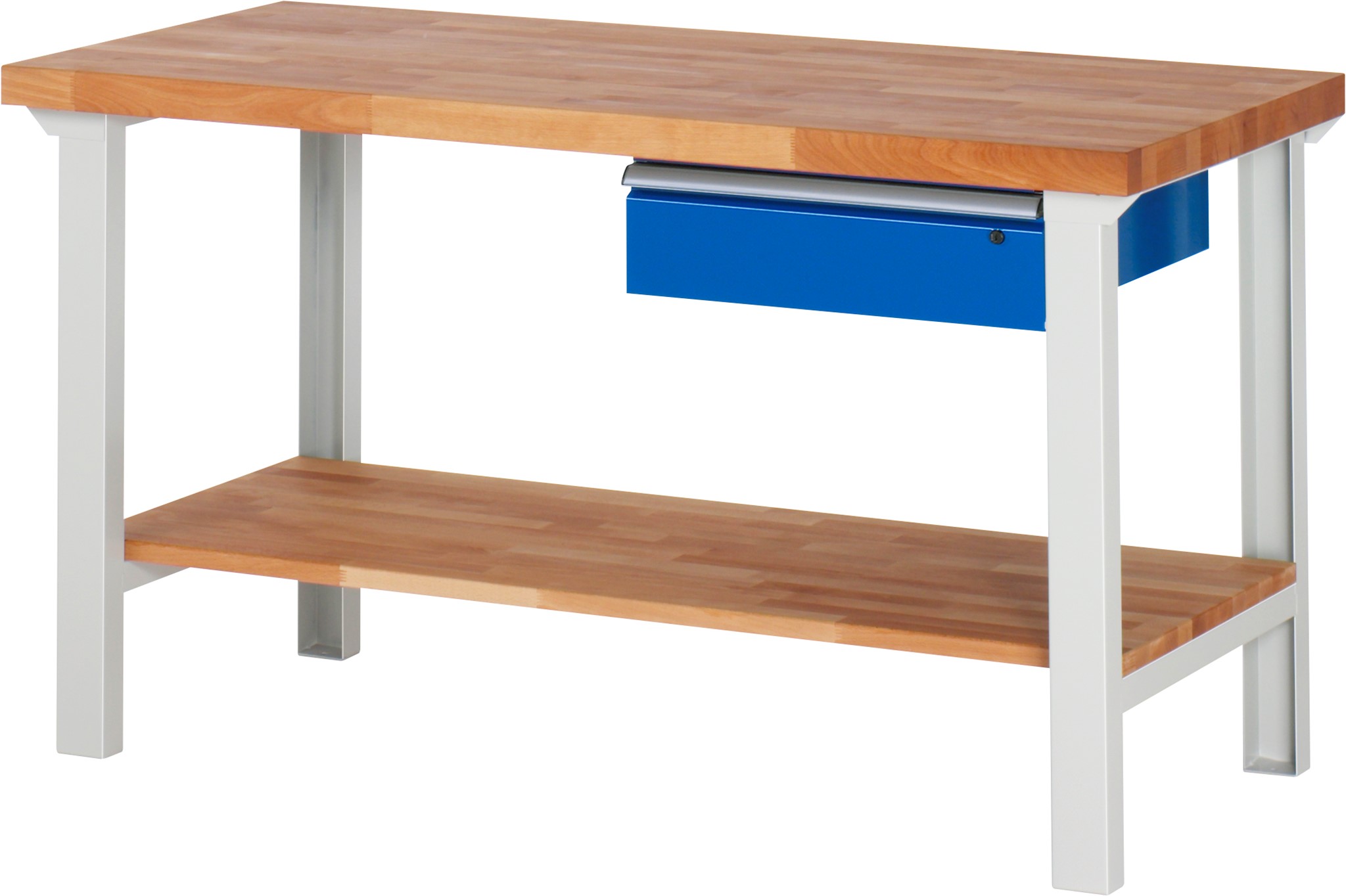 Werkbank Modell 7002, B 1500 x T 700 x H 840 mm, Buche-Massiv-Platte 40 mm