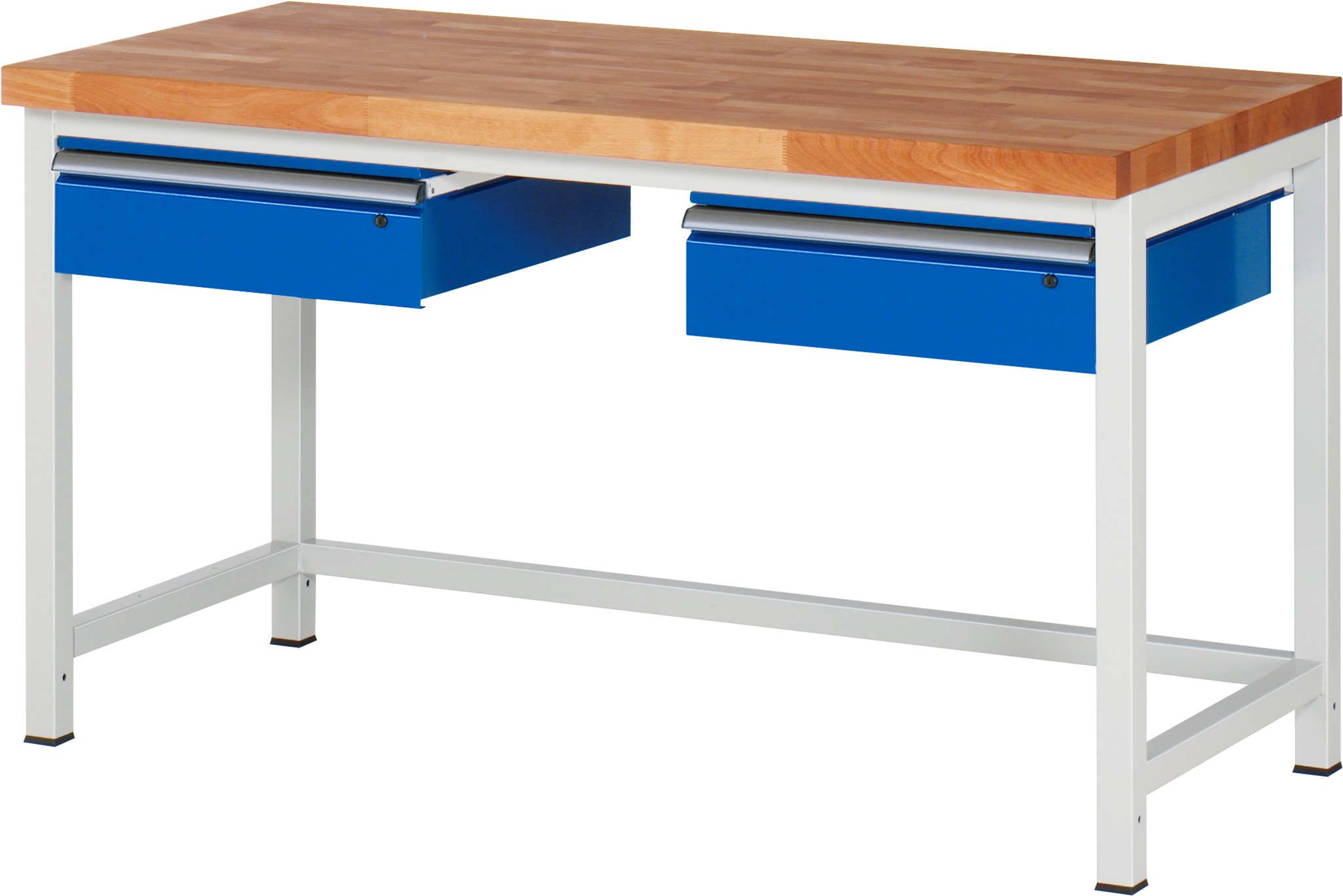 Werkbank fixe Höhe, B 1500xT 700xH 840mm, Buche-Massiv-Platte 40mm