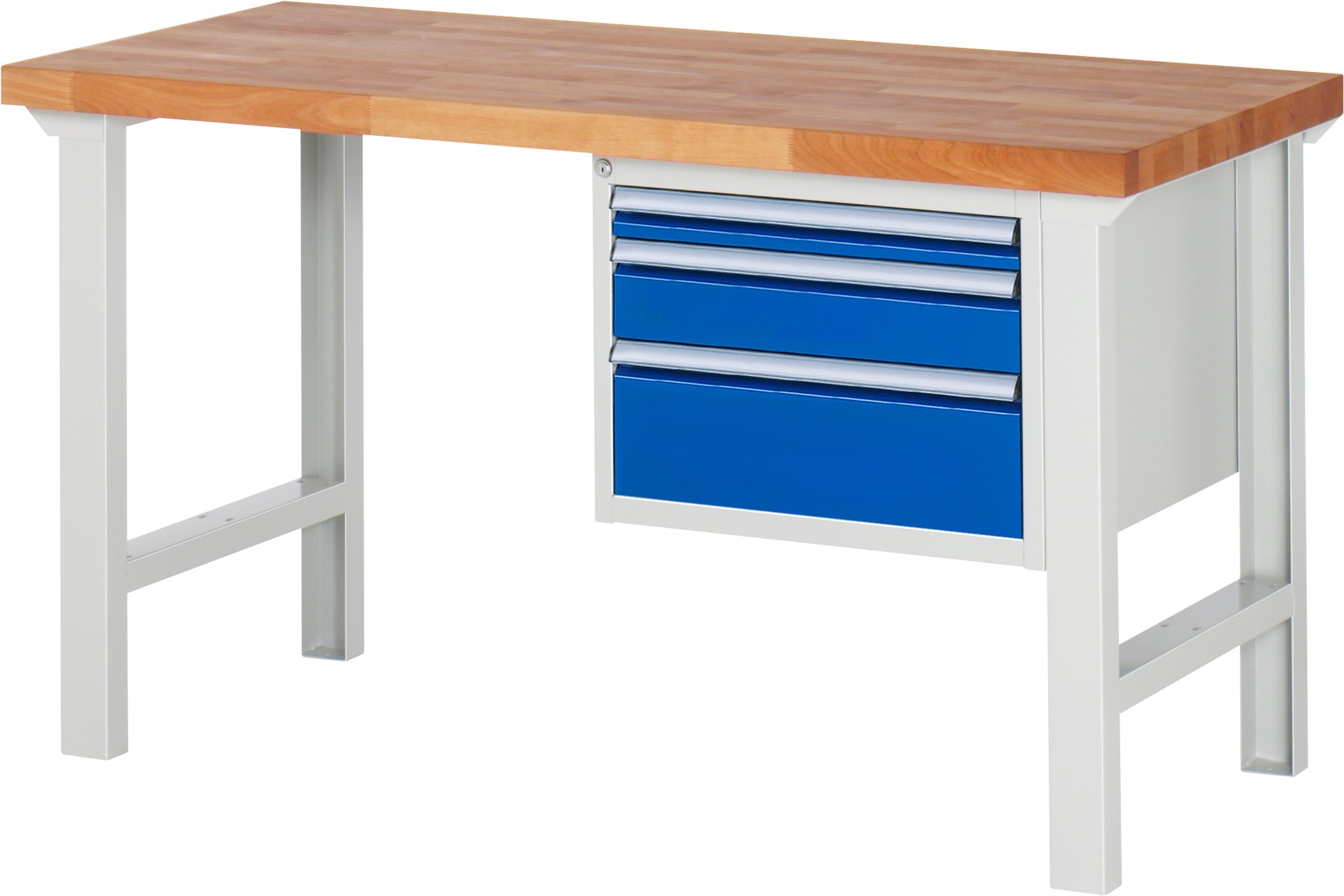 Werkbank Modell 7000, B 1500 x T 700 x H 840 mm, Buche-Massiv-Platte 40 mm