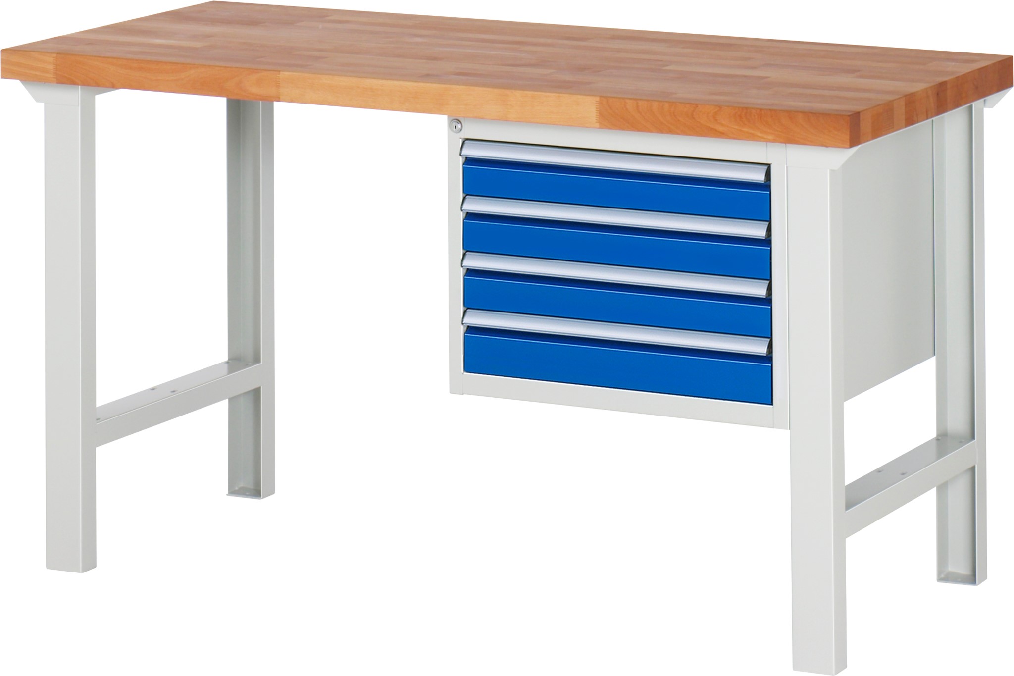 Werkbank Modell 7000, B 1500 x T 700 x H 840 mm, Buche-Massiv-Platte 40 mm