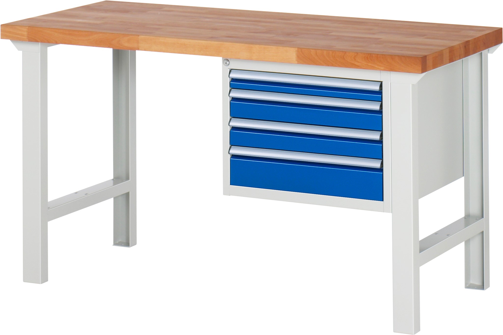 Werkbank Modell 7000, B 1500 x T 700 x H 840 mm, Buche-Massiv-Platte 40 mm