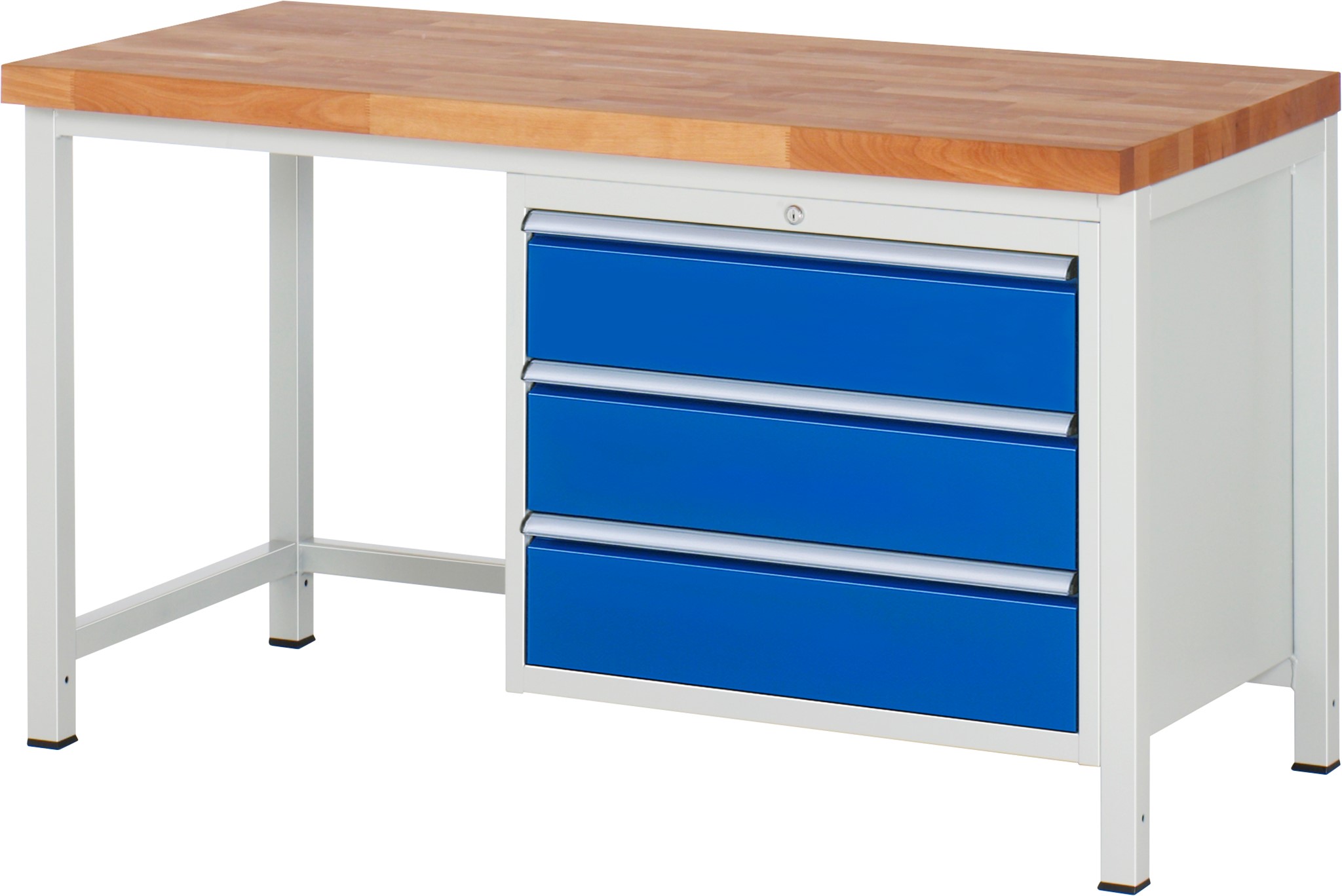 Werkbank Modell 8257, B 1500xT 700xH 840mm, Buche-Massiv-Platte 40mm