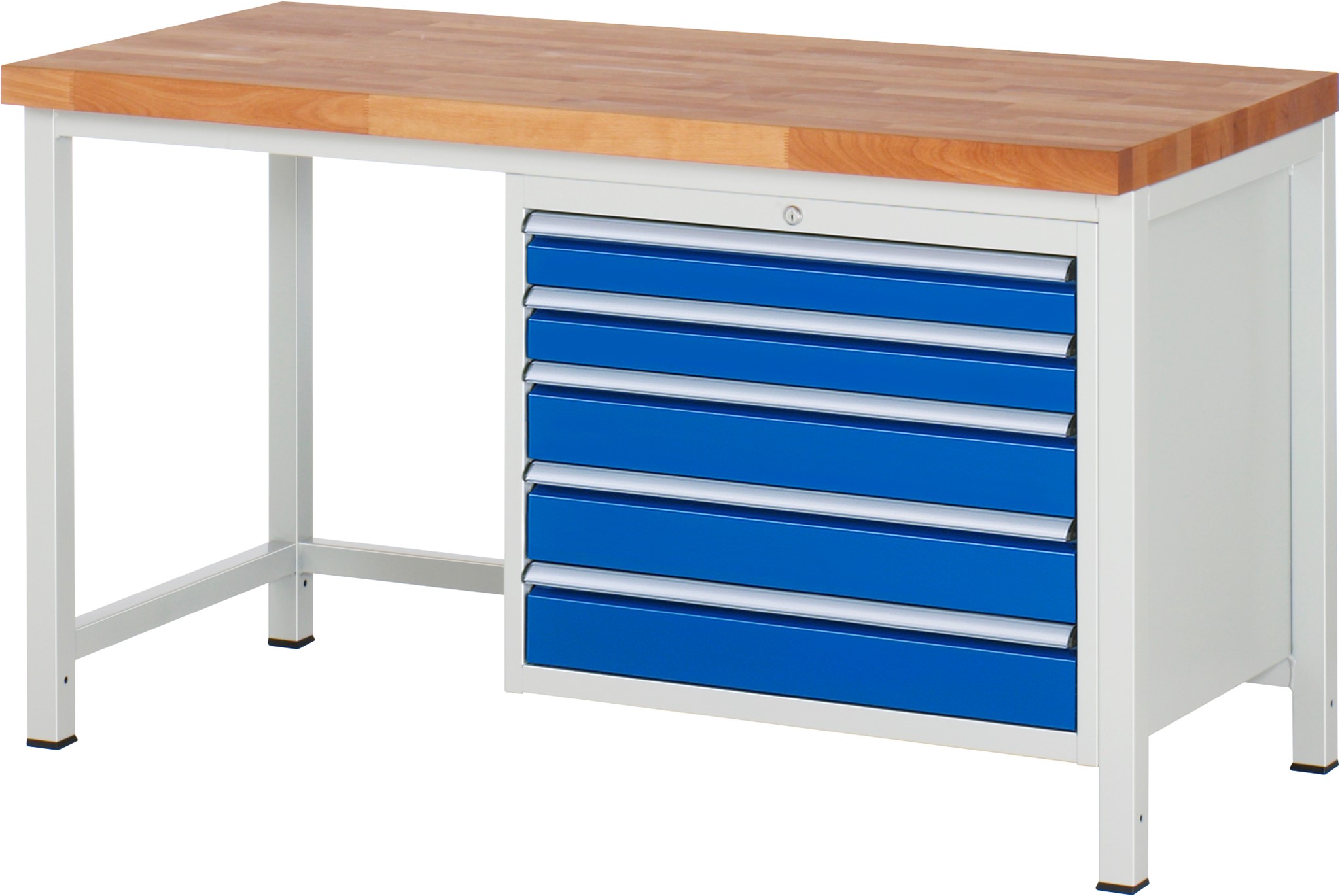 Werkbank Modell 8271, B 1500xT 700xH 840mm, Buche-Massiv-Platte 40mm