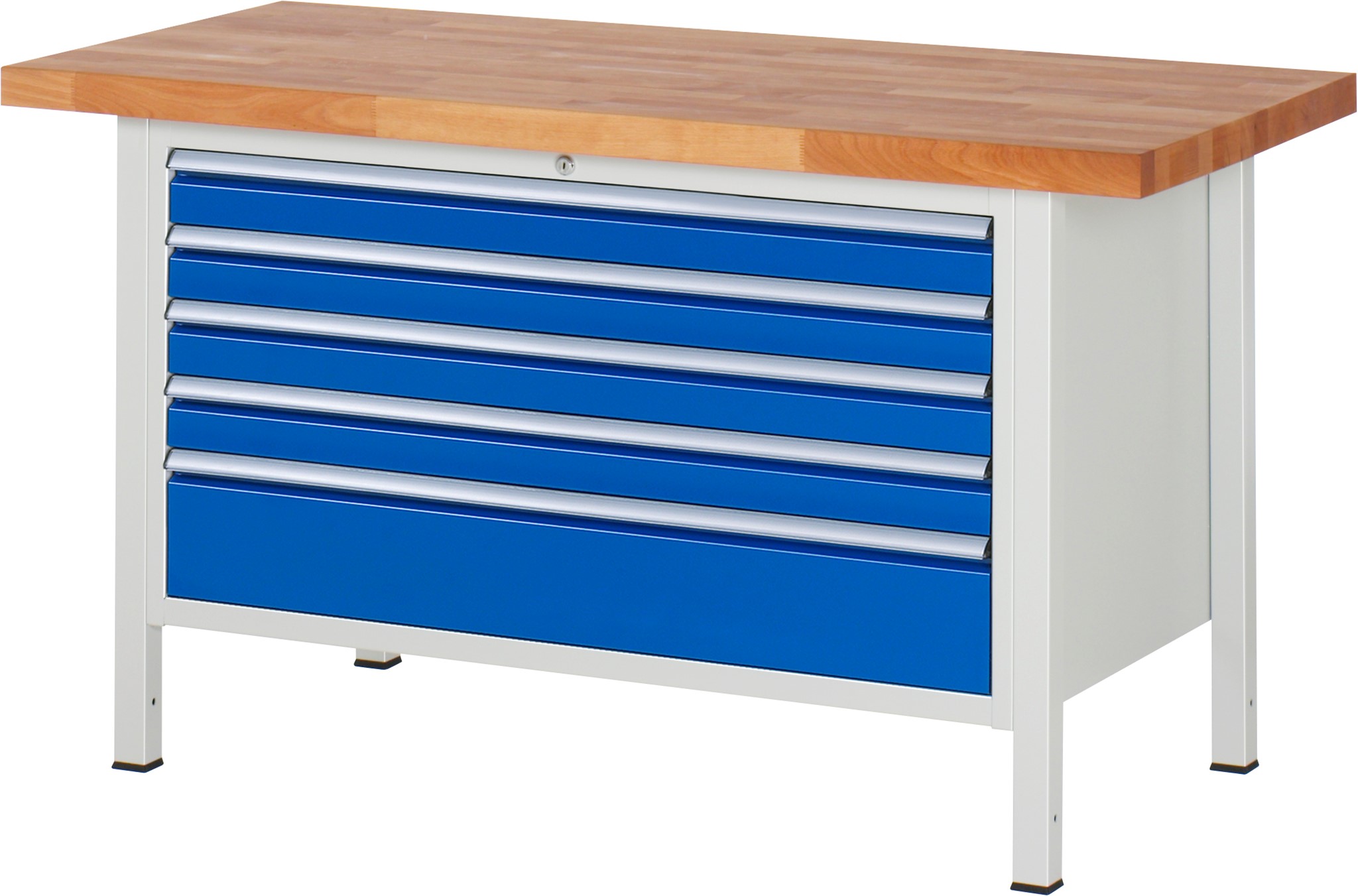 Werkbank Modell 8368, B 1500xT 700xH 840mm, Buche-Massiv-Platte 40mm