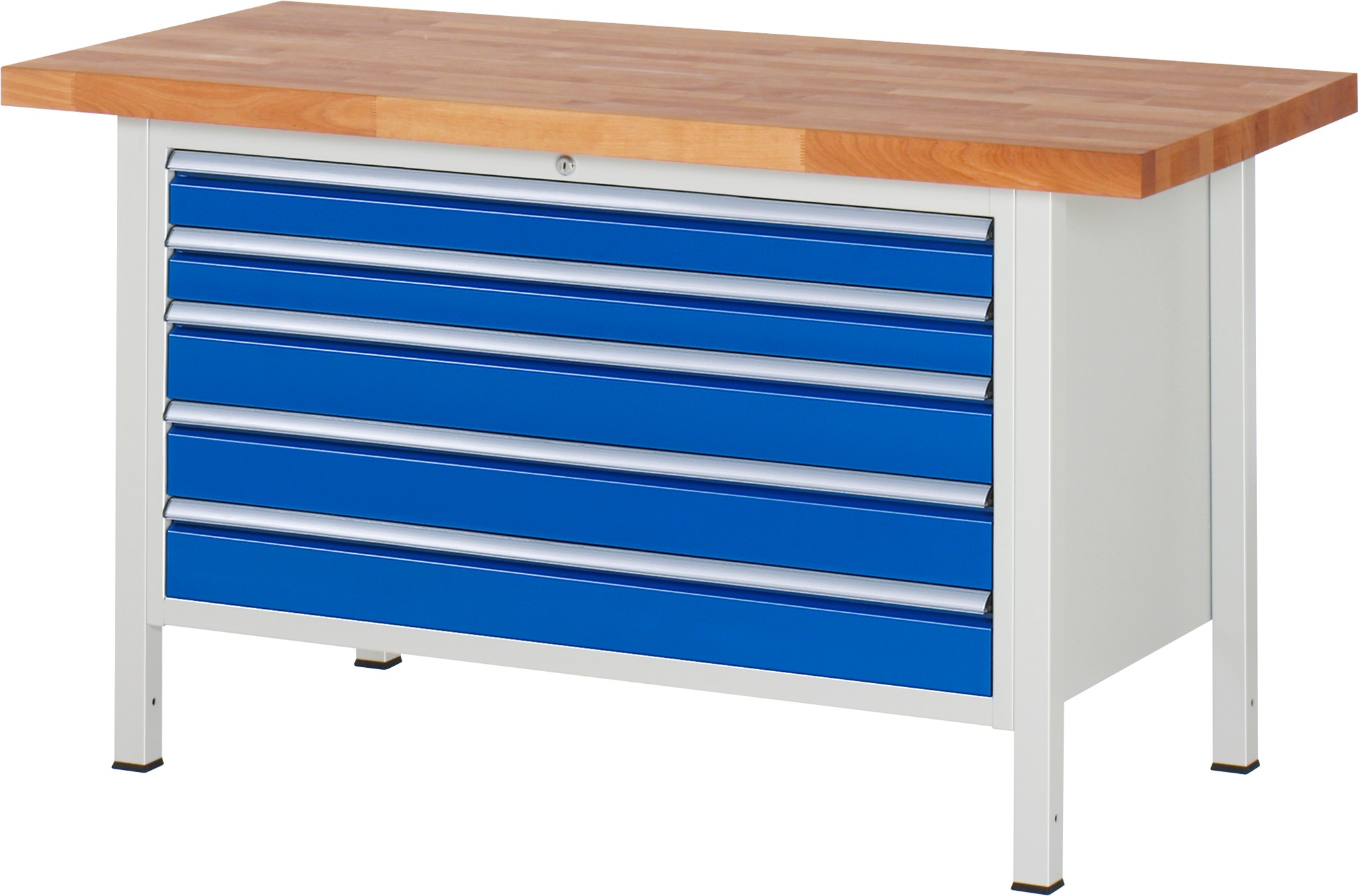 Werkbank Modell 8371, B 1500xT 700xH 840mm, Buche-Massiv-Platte 40mm