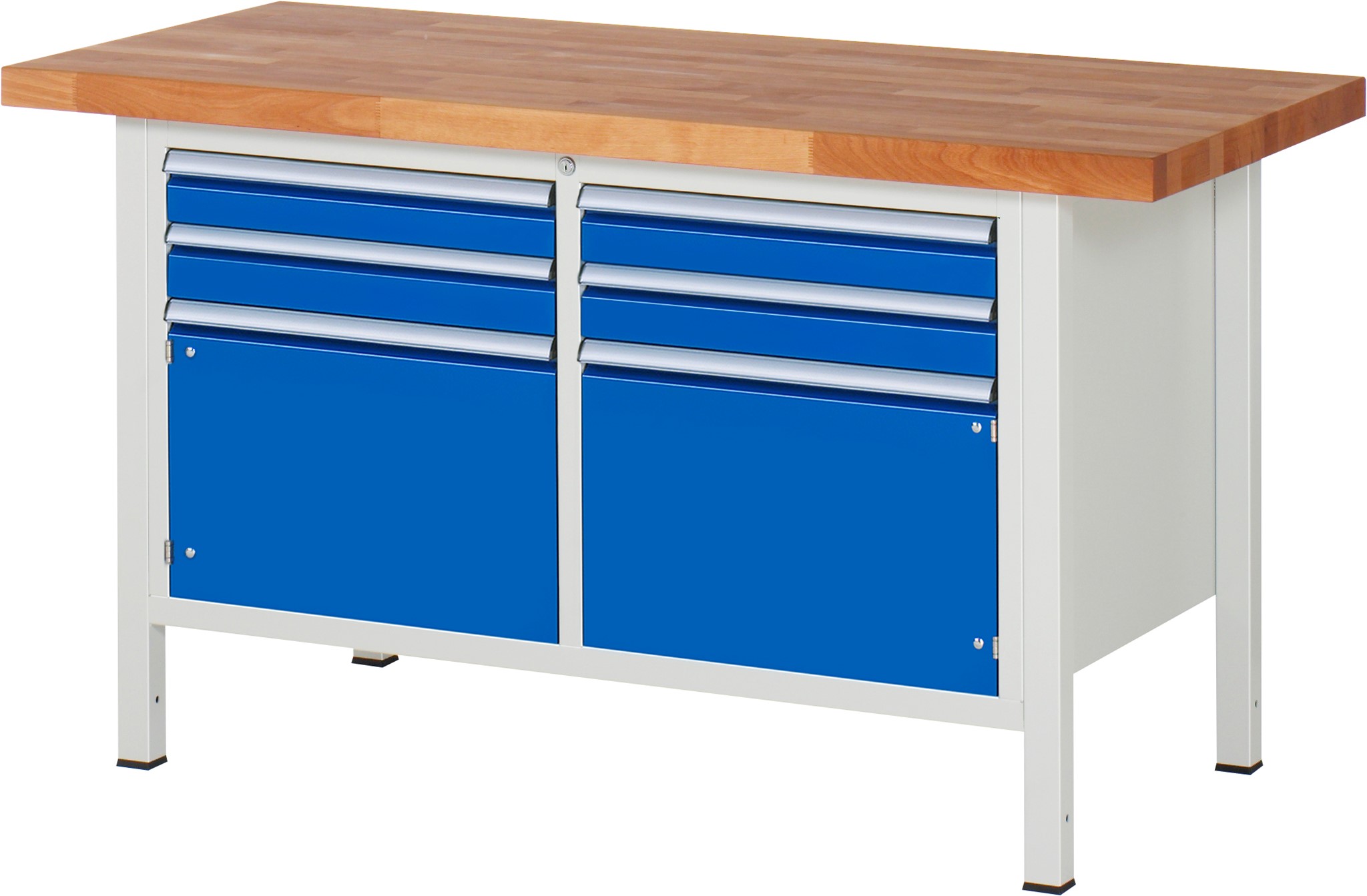 Werkbank Modell 8469, B 1500xT 700xH 840mm, Buche-Massiv-Platte 40mm