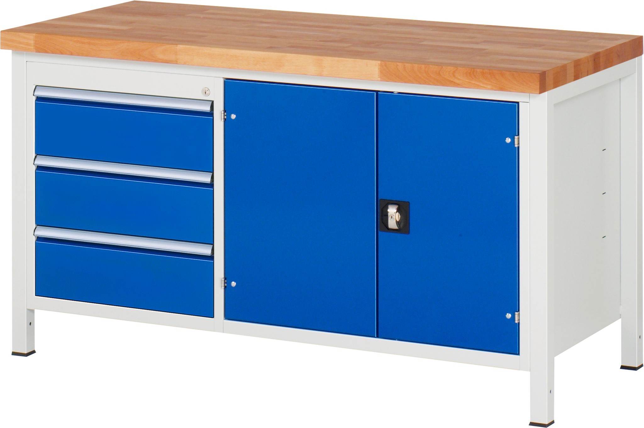 Werkbank Modell 8904, B 1500xT 700xH 840mm, Buche-Massiv-Platte 40mm