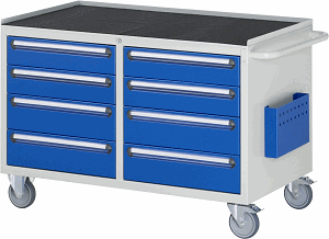 Montagewagen Modell LL3.6.6, B 1145 x T 650 x H 795mm, Metall-Top 25 mm mit Anti-Rutsch-Matte 