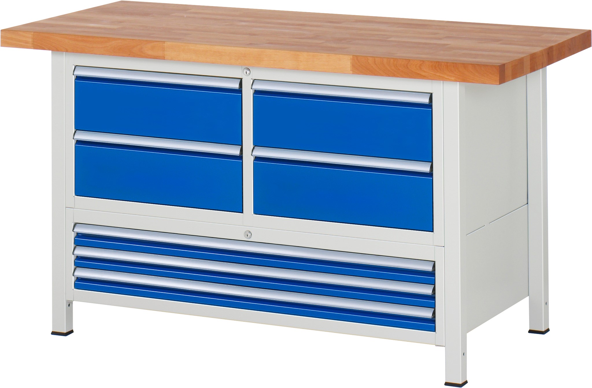 Werkbank Modell 8934, B 1500xT 700xH 840mm, Buche-Massiv-Platte 40mm