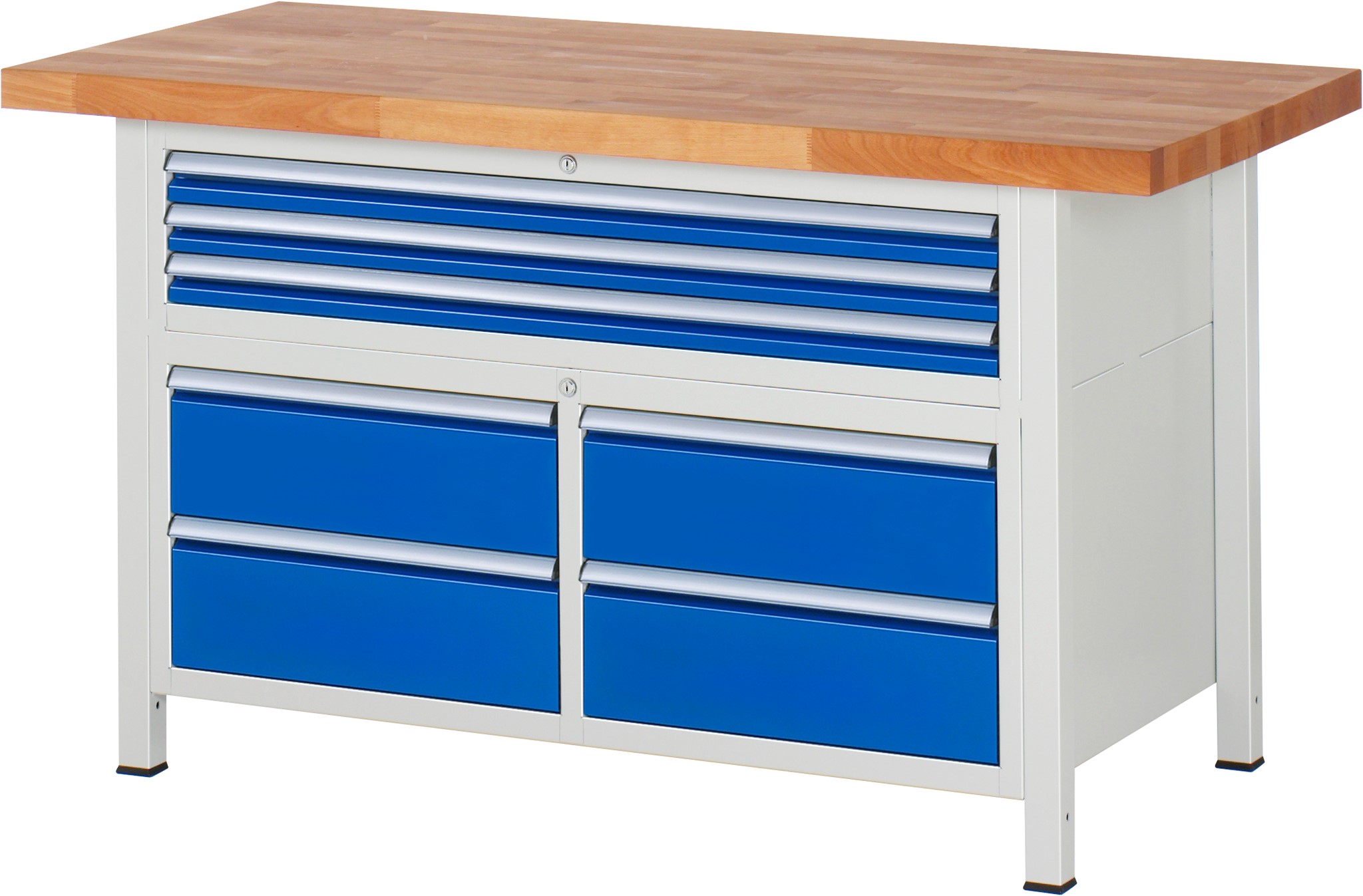 Werkbank Modell 8924, B 1500xT 700xH 840mm, Buche-Massiv-Platte 40mm