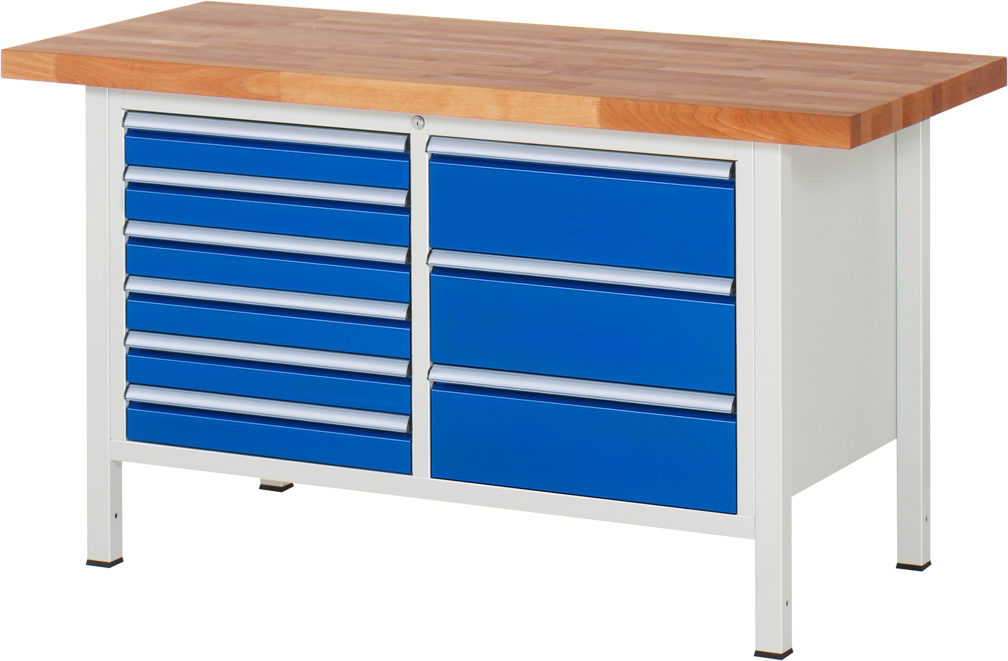 Werkbank Modell 8479, B 1500xT 700xH 840mm, Buche-Massiv-Platte 40mm