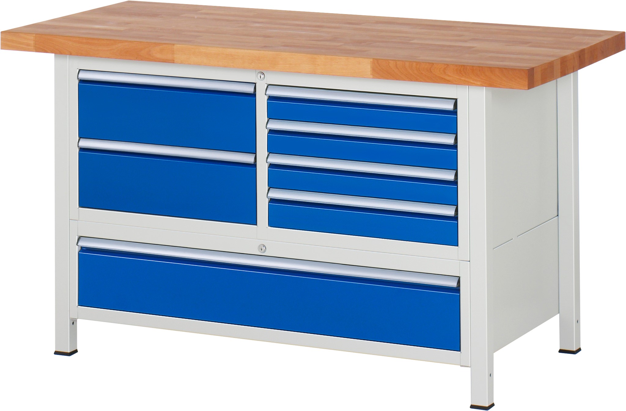 Werkbank Modell 8931, B 1500xT 700xH 840mm, Buche-Massiv-Platte 40mm