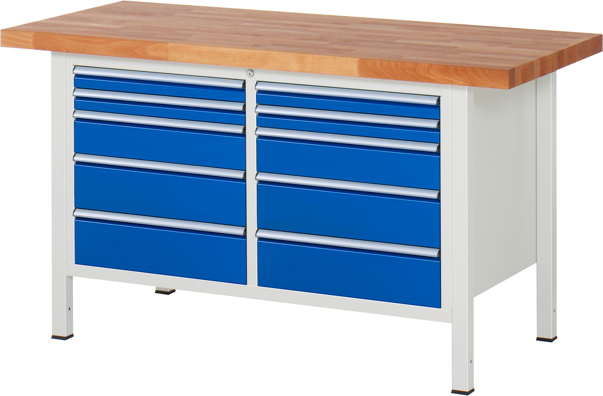 Werkbank Modell 8480, B 1500xT 700xH 840mm, Buche-Massiv-Platte 40mm