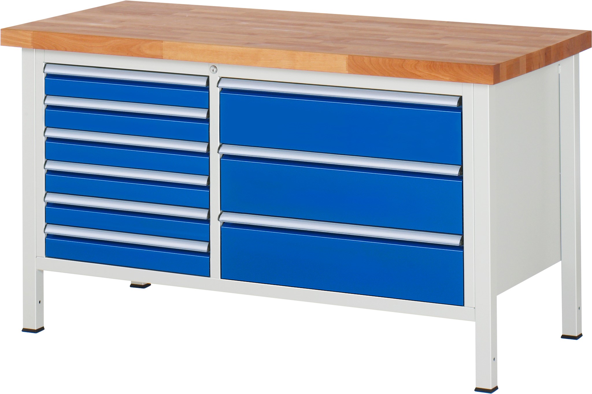 Werkbank Modell 8653, B 1500xT 700xH 840mm, Buche-Massiv-Platte 40mm