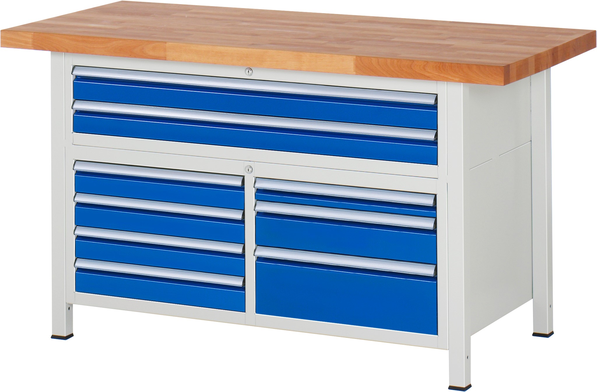 Werkbank Modell 8923, B 1500xT 700xH 840mm, Buche-Massiv-Platte 40mm