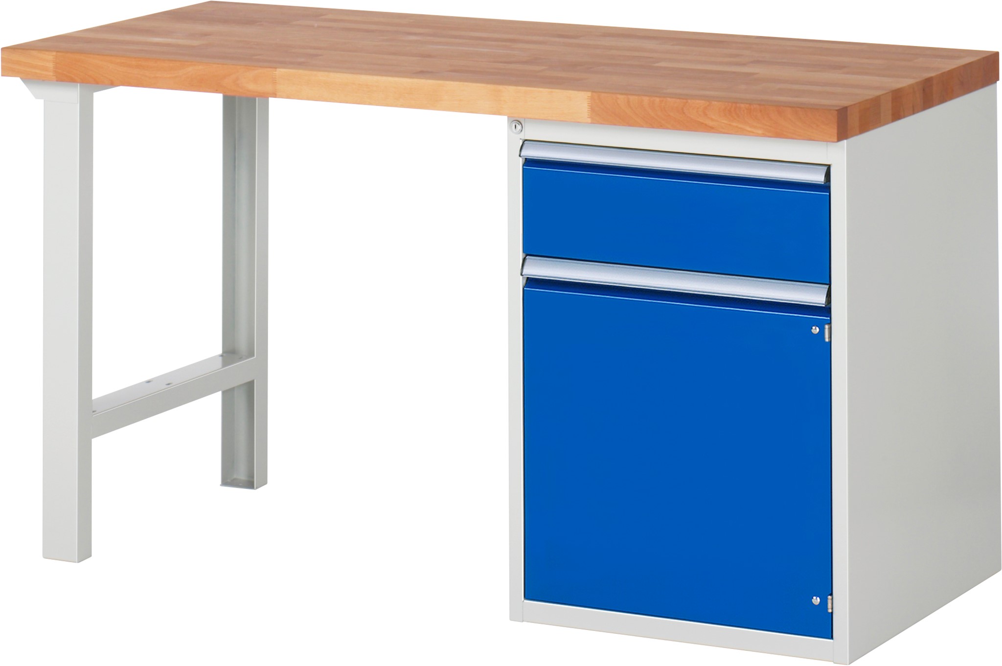 Werkbank Modell 7502, B 1500 x T 700 x H 840 mm, Buche-Massiv-Platte 40 mm