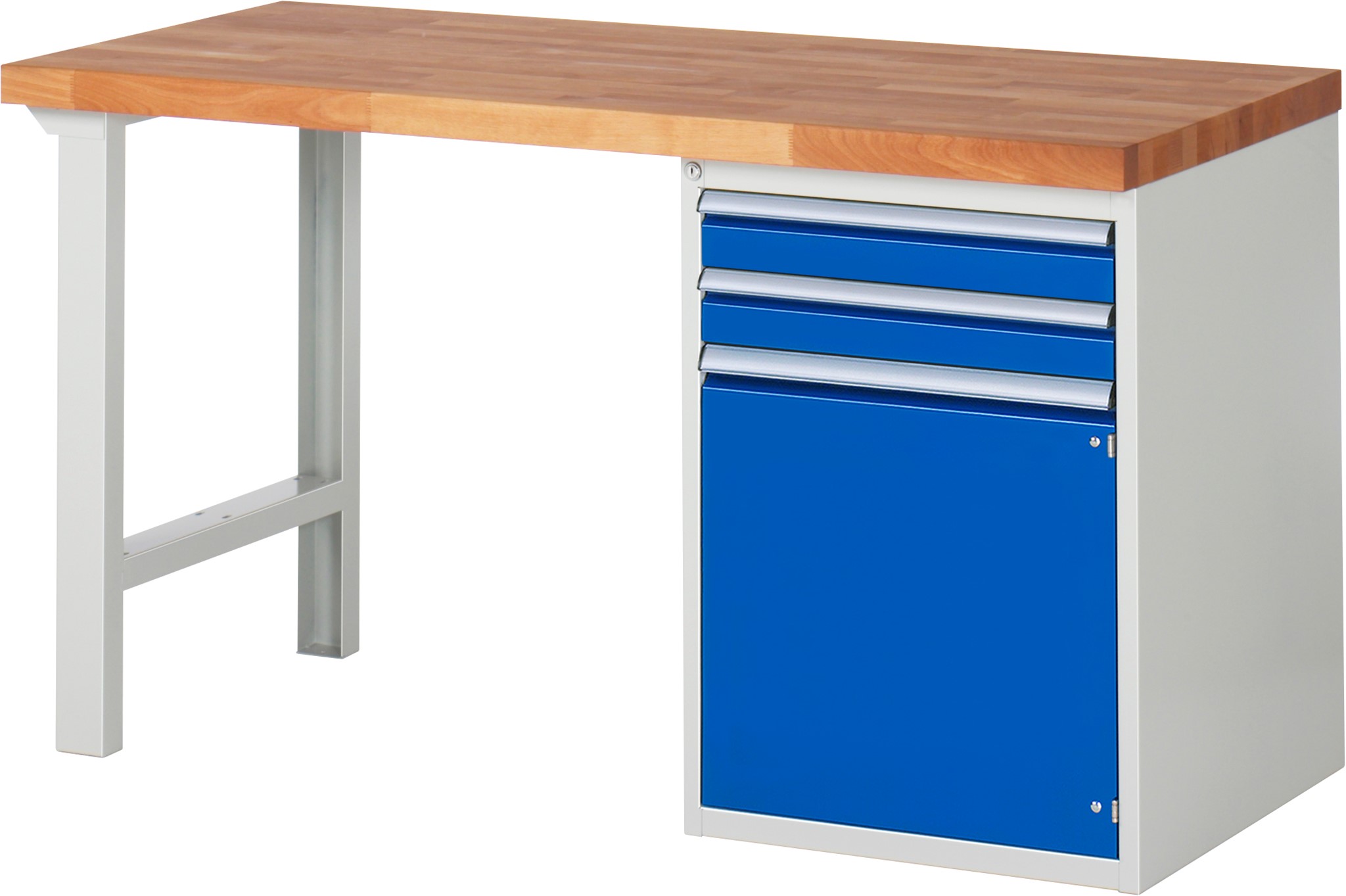 Werkbank Modell 7503, B 1500 x T 700 x H 840 mm, Buche-Massiv-Platte 40 mm