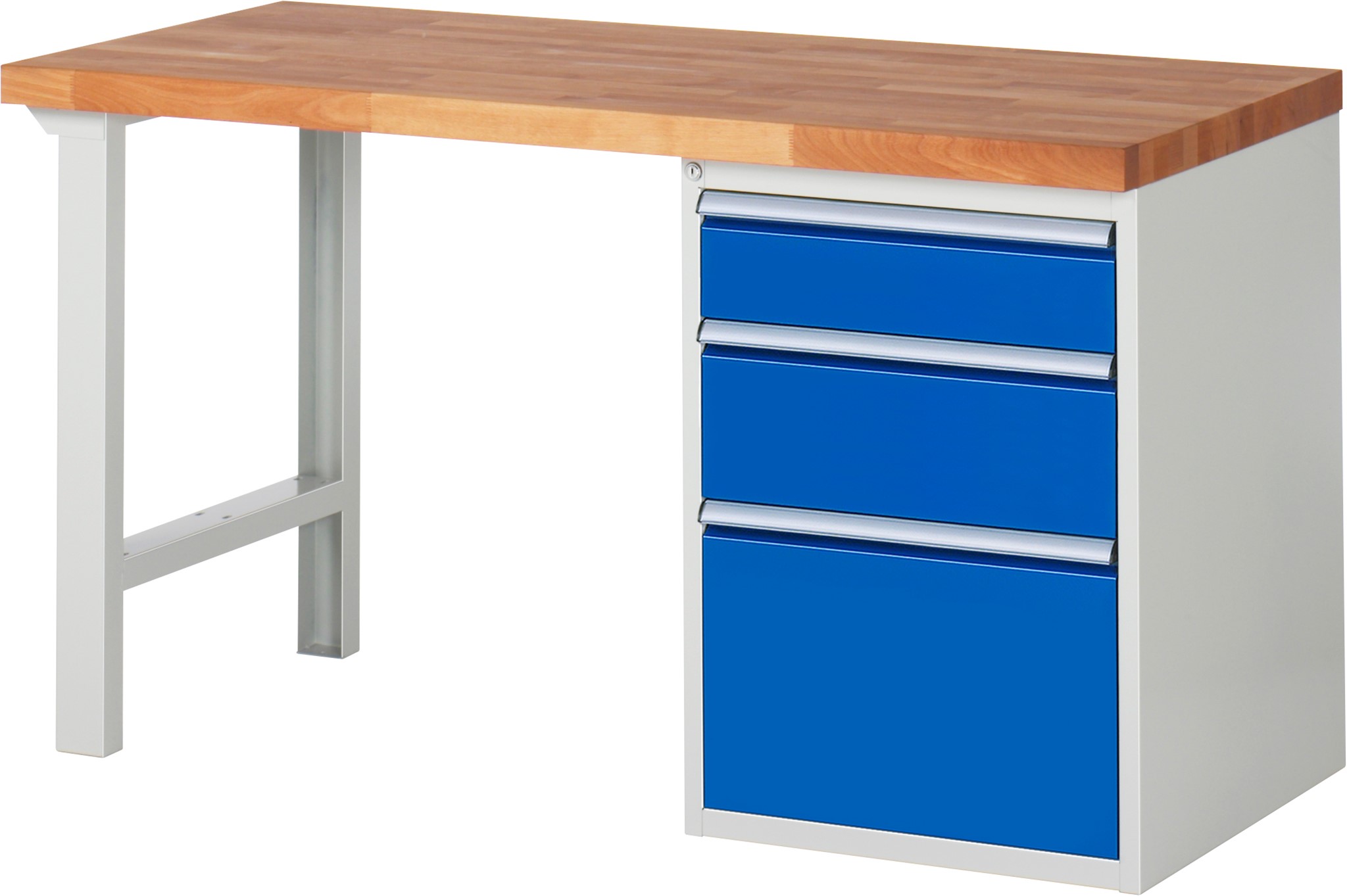 Werkbank Modell 7508, B 1500 x T 700 x H 840 mm, Buche-Massiv-Platte 40 mm