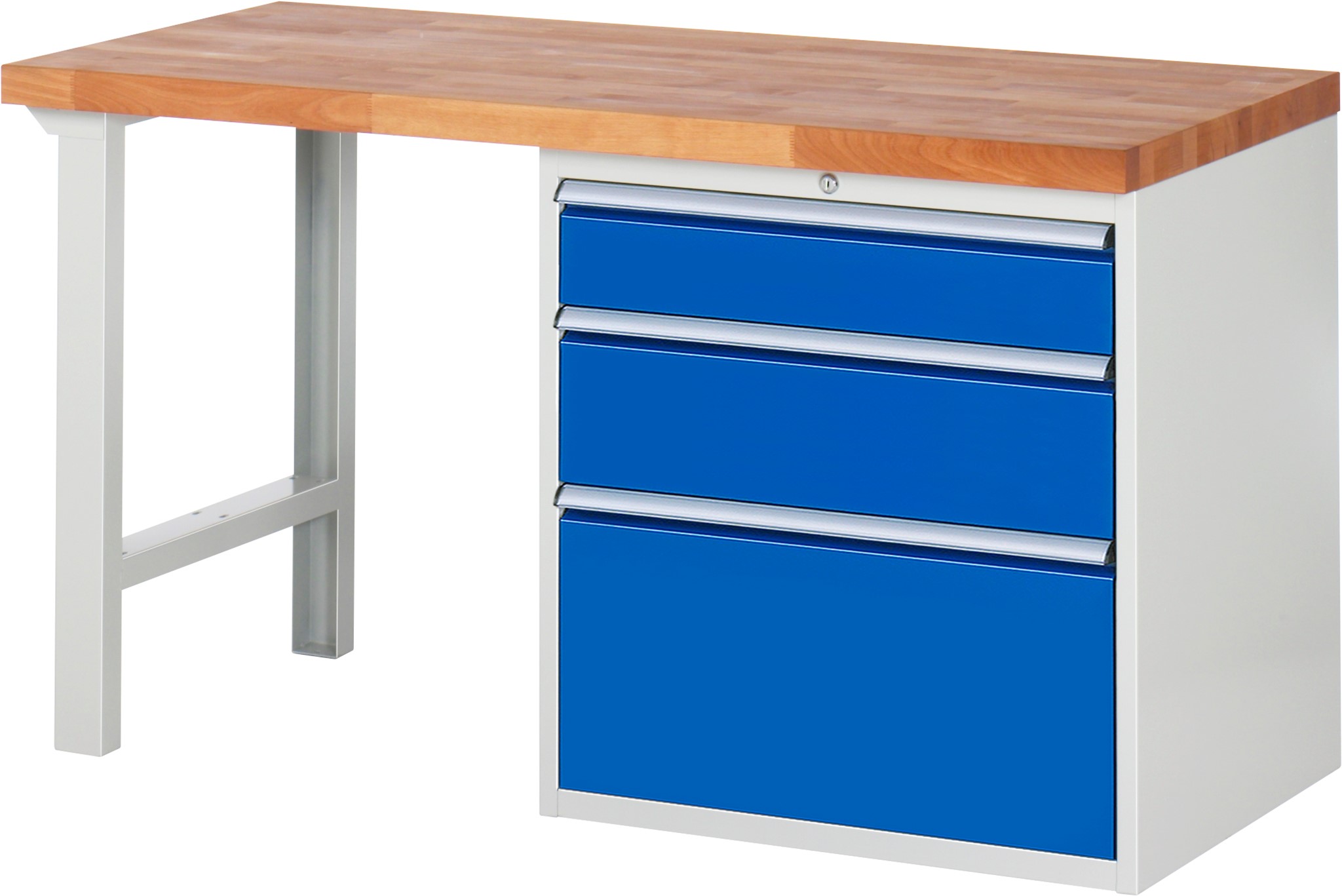 Werkbank Modell 7608, B 1500xT 700xH 840mm, Buche-Massiv-Platte 40 mm