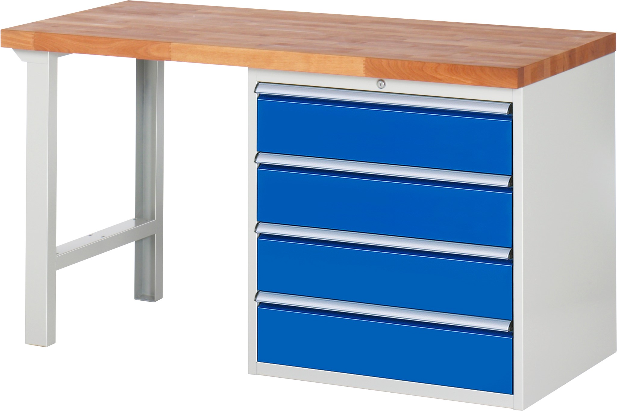 Werkbank Modell 7609, B 1500xT 700xH 840mm, Buche-Massiv-Platte 40 mm