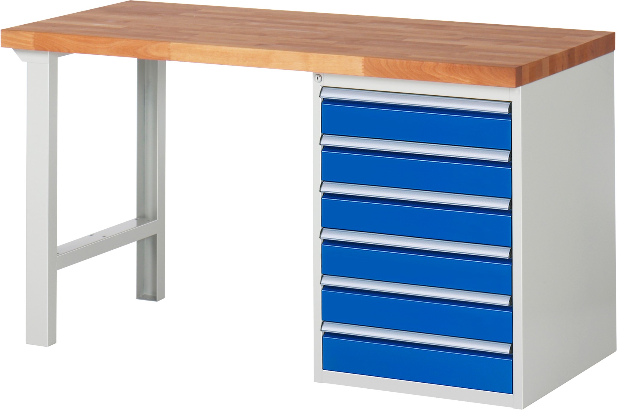 Werkbank Modell 7516, B 1500 x T 700 x H 840 mm, Buche-Massiv-Platte 40 mm