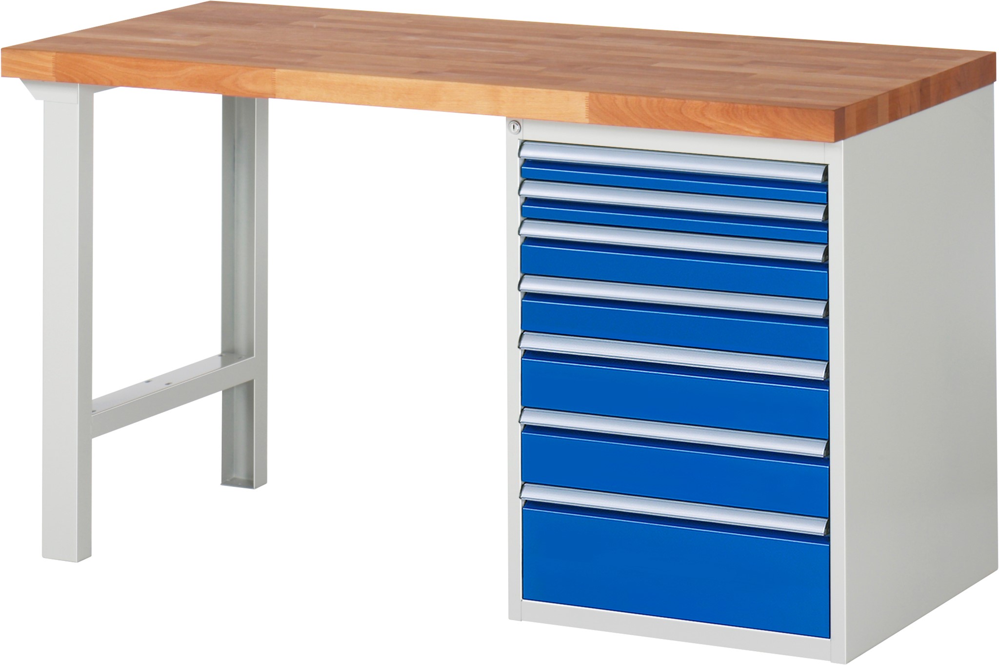 Werkbank Modell 7517, B 1500 x T 700 x H 840 mm, Buche-Massiv-Platte 40 mm