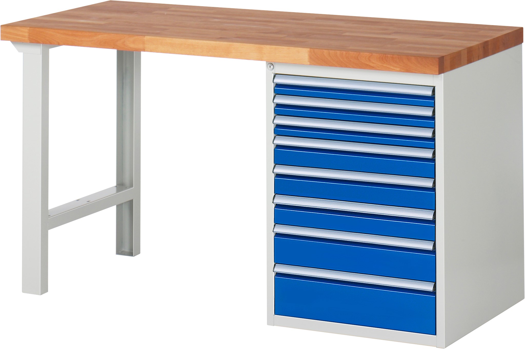 Werkbank Modell 7519, B 1500 x T 700 x H 840 mm, Buche-Massiv-Platte 40 mm