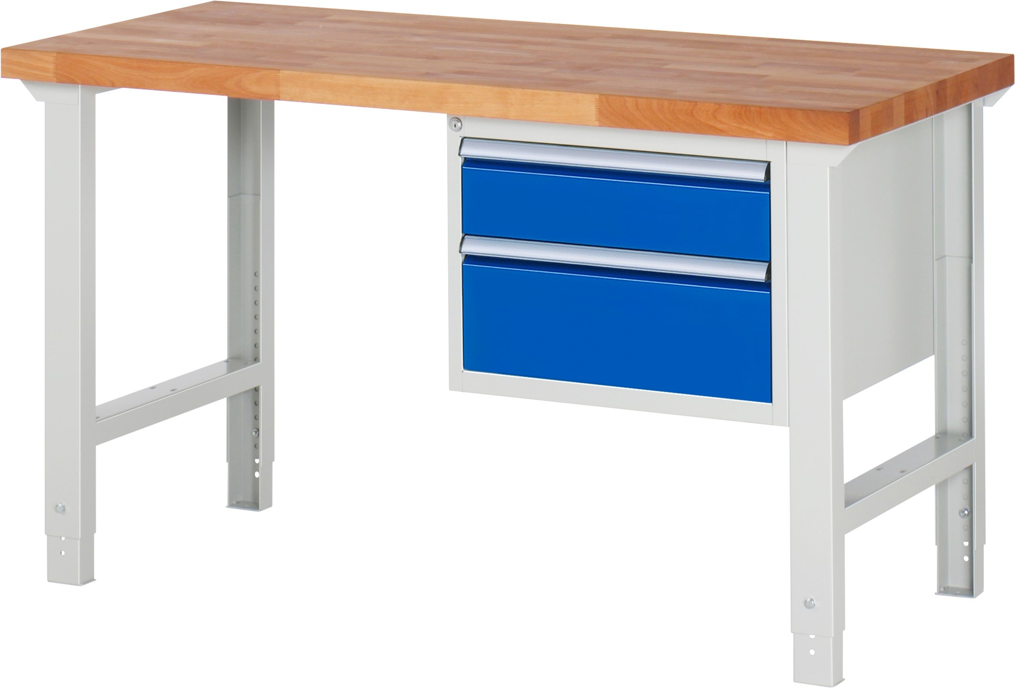 Werkbank Modell 7000, B 1500 x T 700 x H 790-1140 mm, Buche-Massiv-Platte 40 mm