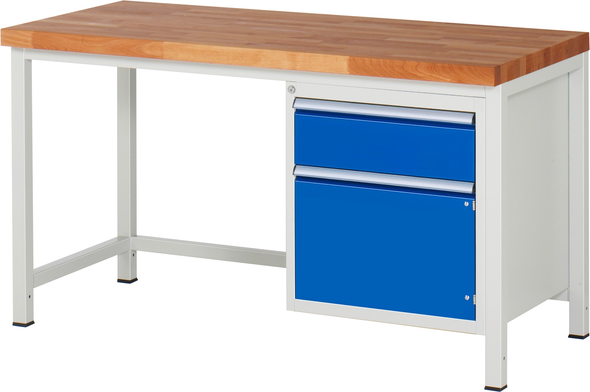 Werkbank Modell 8152, B 1500xT 700xH 840-1040mm, Buche-Massiv-Platte 40mm