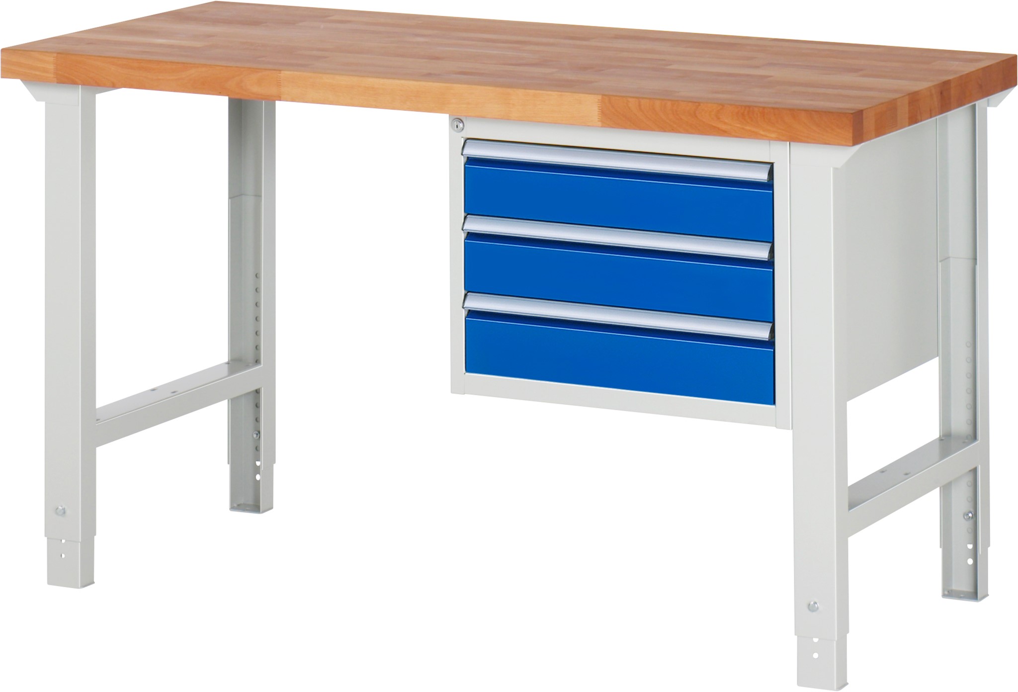 Werkbank Modell 7000, B 1500 x T 700 x H 790-1140 mm, Buche-Massiv-Platte 40 mm