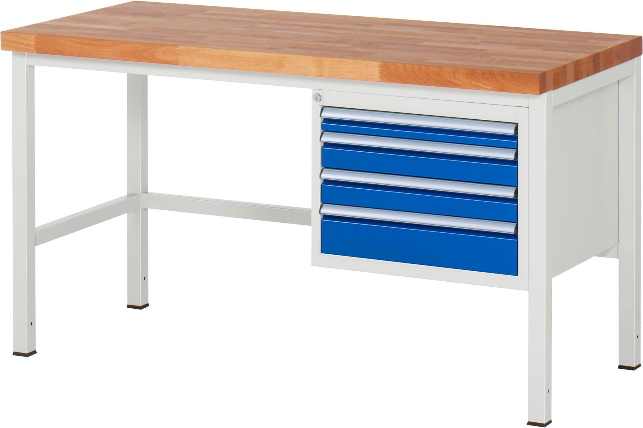 Werkbank Modell 8132, B 1500xT 700xH 840-1040mm, Buche-Massiv-Platte 40mm