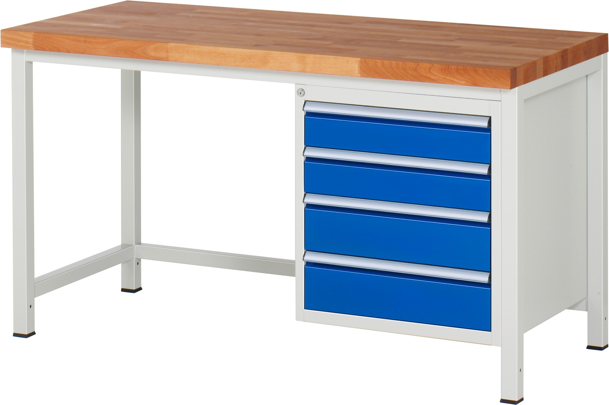 Werkbank Modell 8162, B 1500xT 700xH 840-1040mm, Buche-Massiv-Platte 40mm