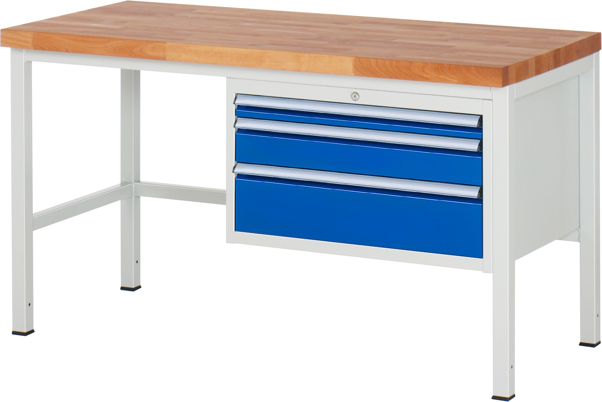 Werkbank Modell 8226, B 1500xT 700xH 840-1040mm, Buche-Massiv-Platte 40mm