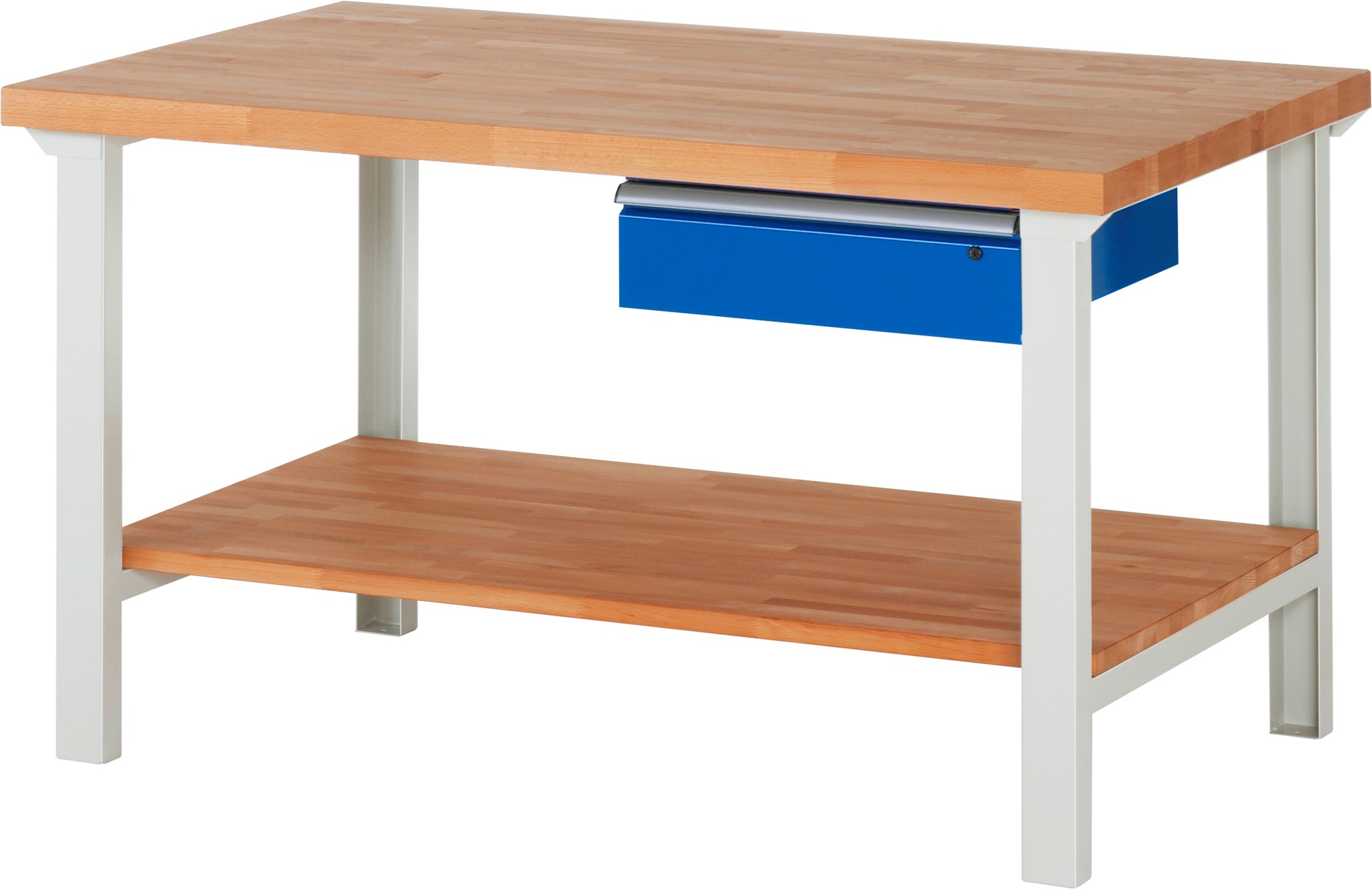 Werkbank Modell 7002, B 1500 x T 900 x H 840 mm, Buche-Massiv-Platte 40 mm