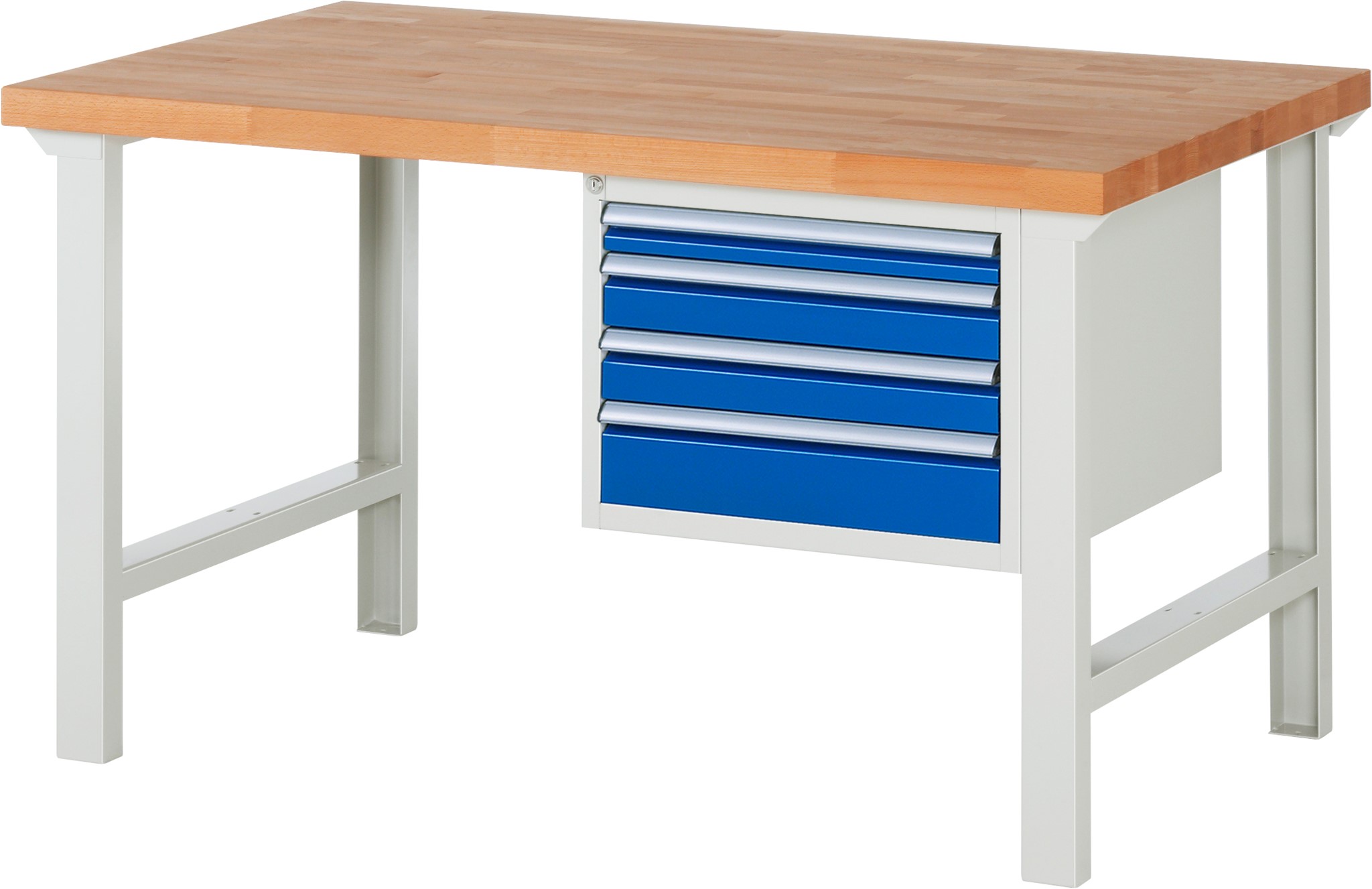 Werkbank Modell 7000, B 1500 x T 900 x H 840 mm, Buche-Massiv-Platte 40 mm